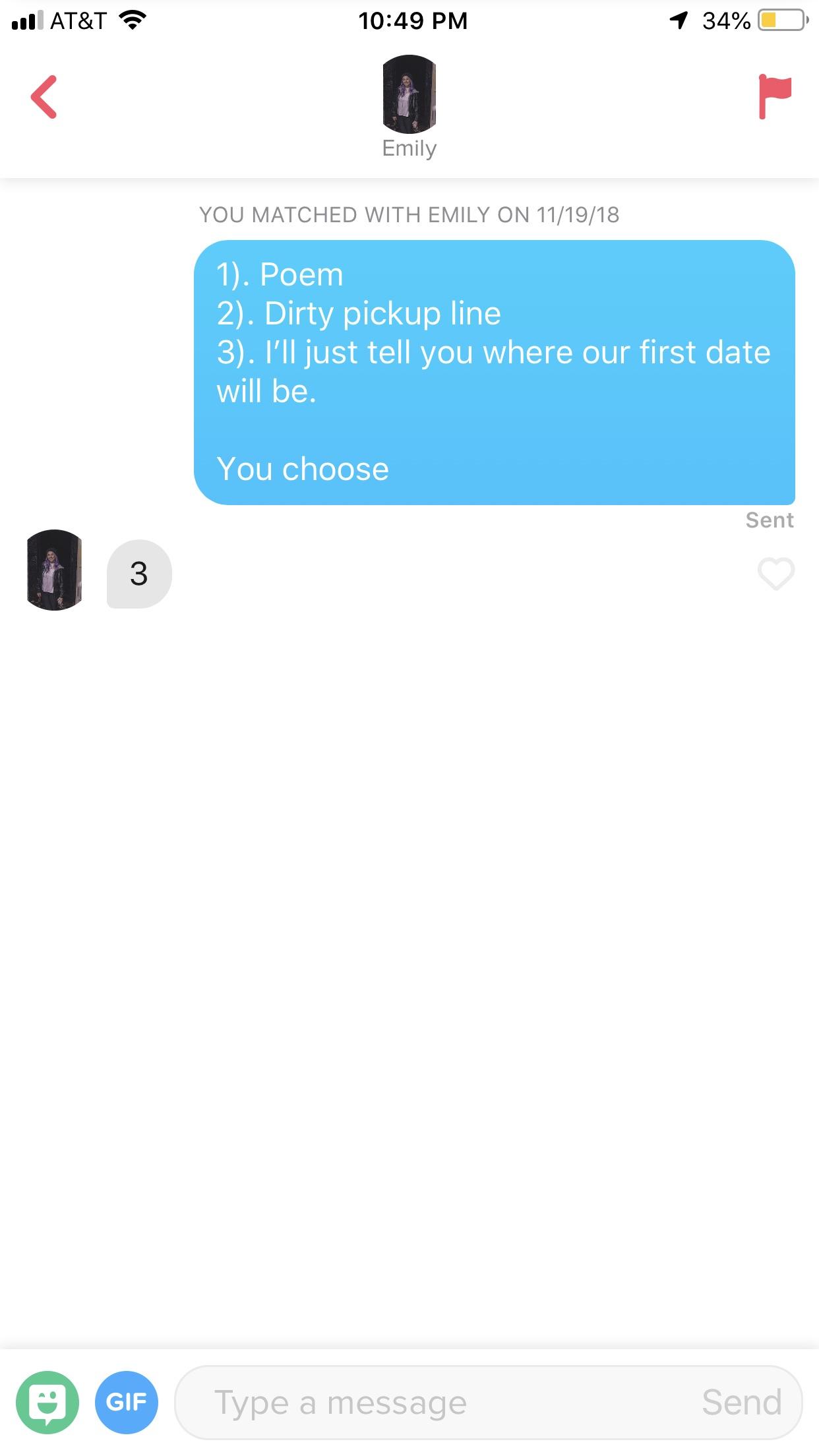 Quick! Need a witty response r/Tinder