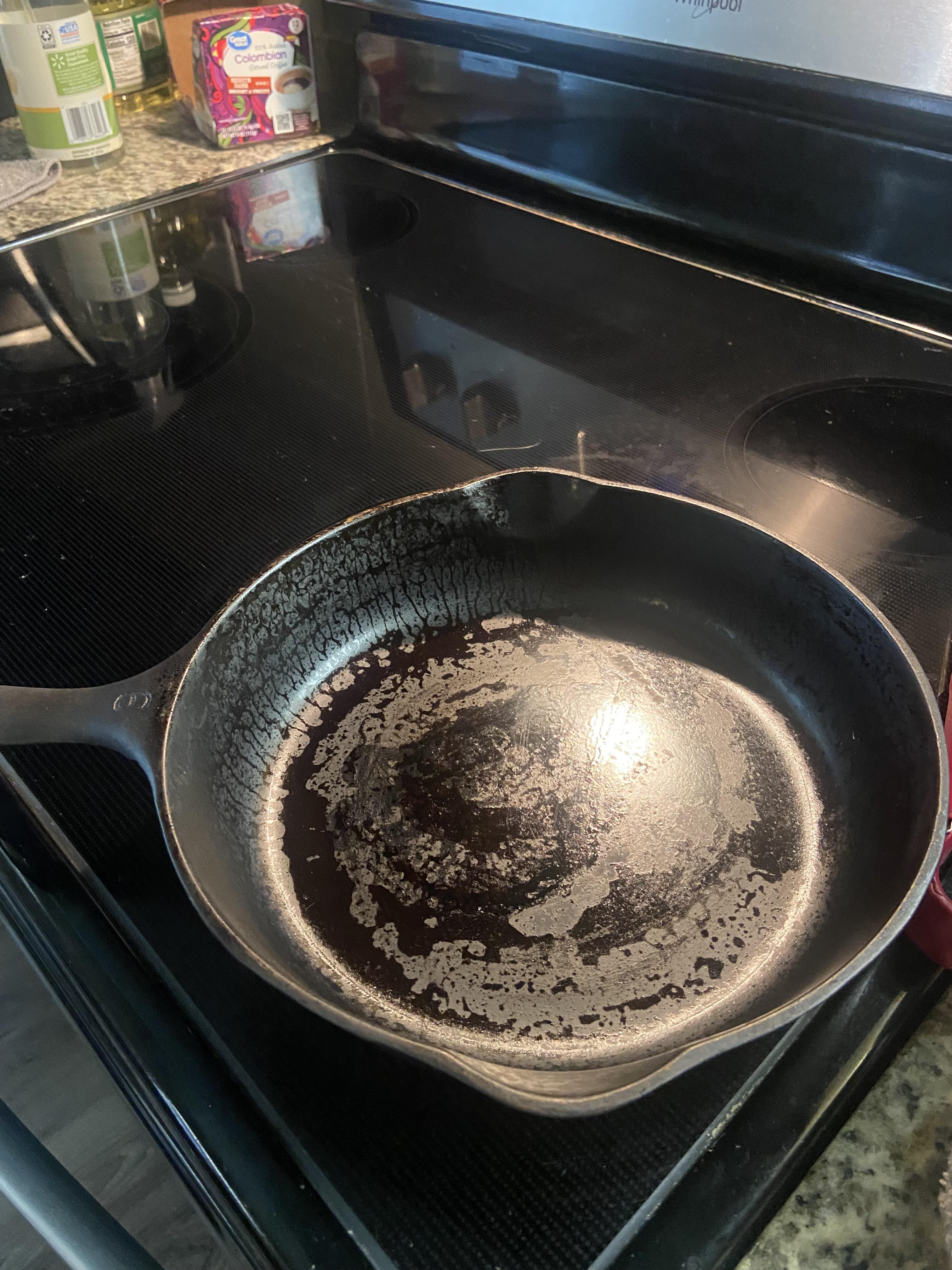 How do I fix this? Sticky residue after seasoning. Maybe from both too