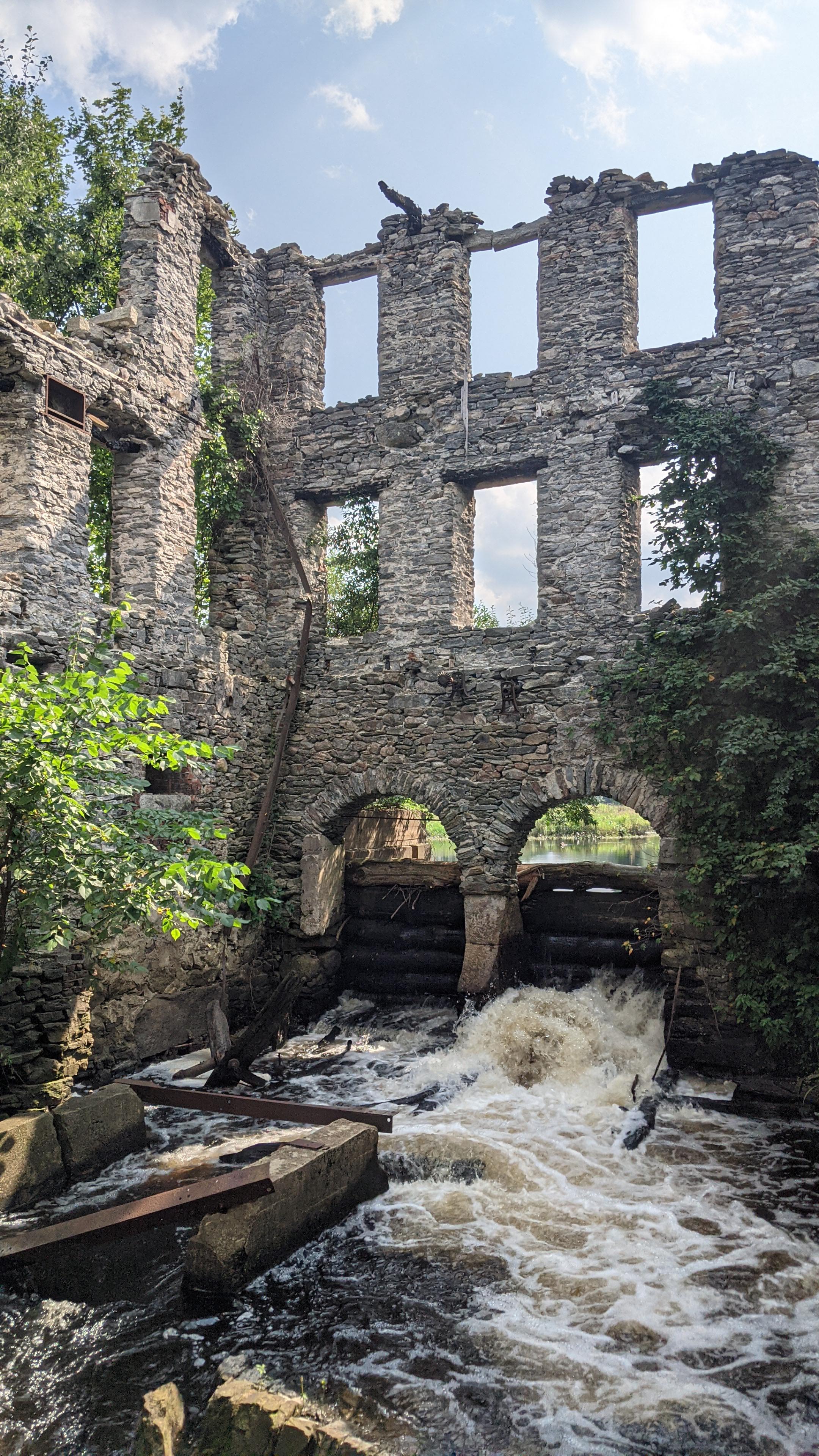 An old textile mill being reclaimed by nature in Rhode Island r