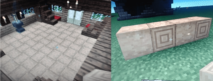 Alternating stripped logs make great flooring Minecraft