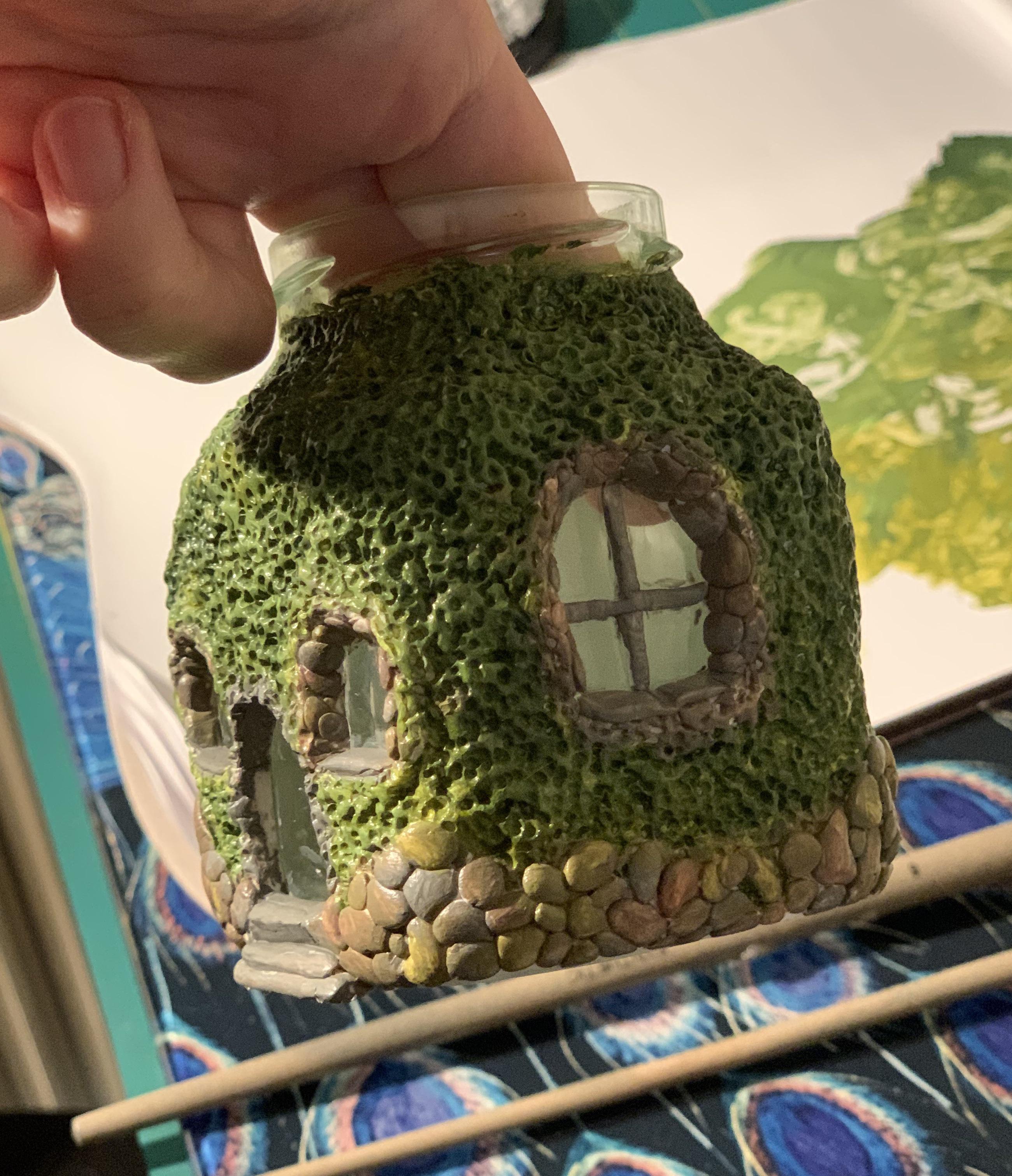 Progress on a tea light fairy house details in comments. Any hints