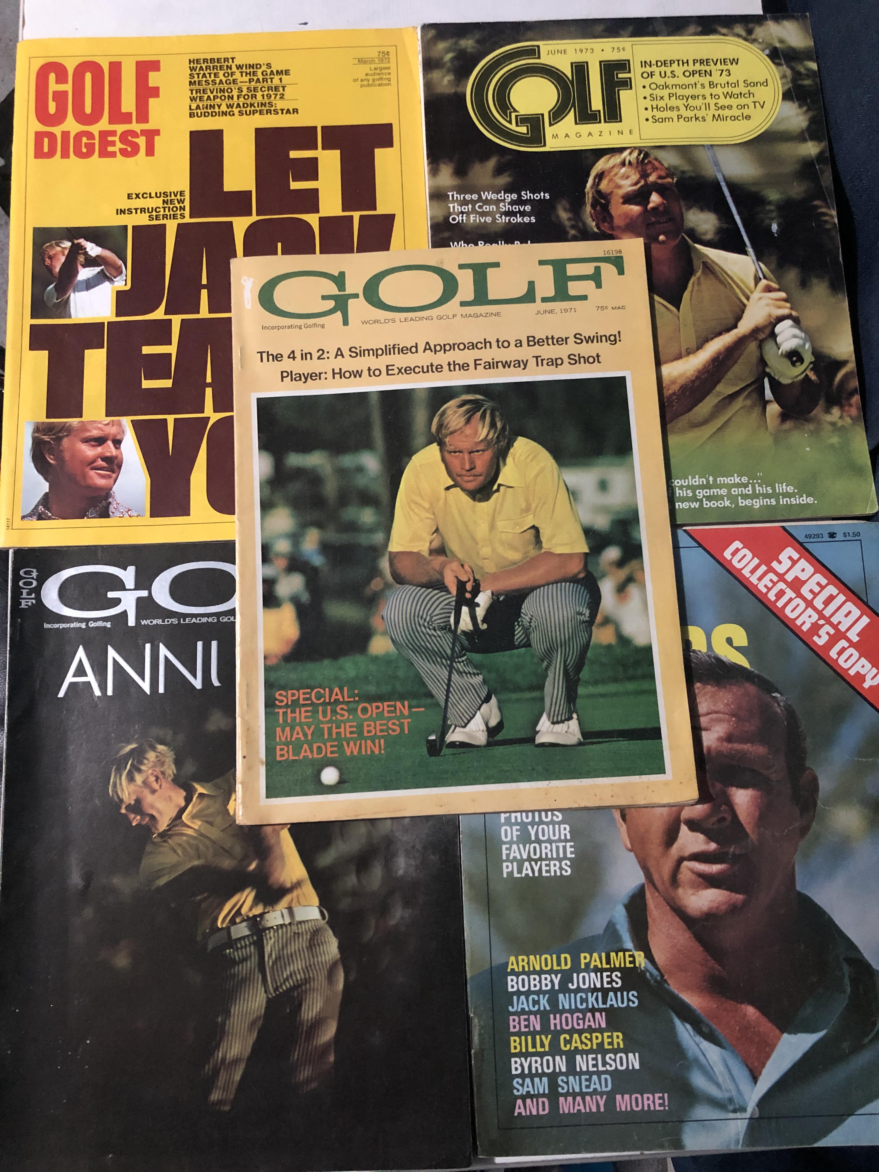 Golf Magazine and Golf Digest issues from the 70’s. Very interesting to