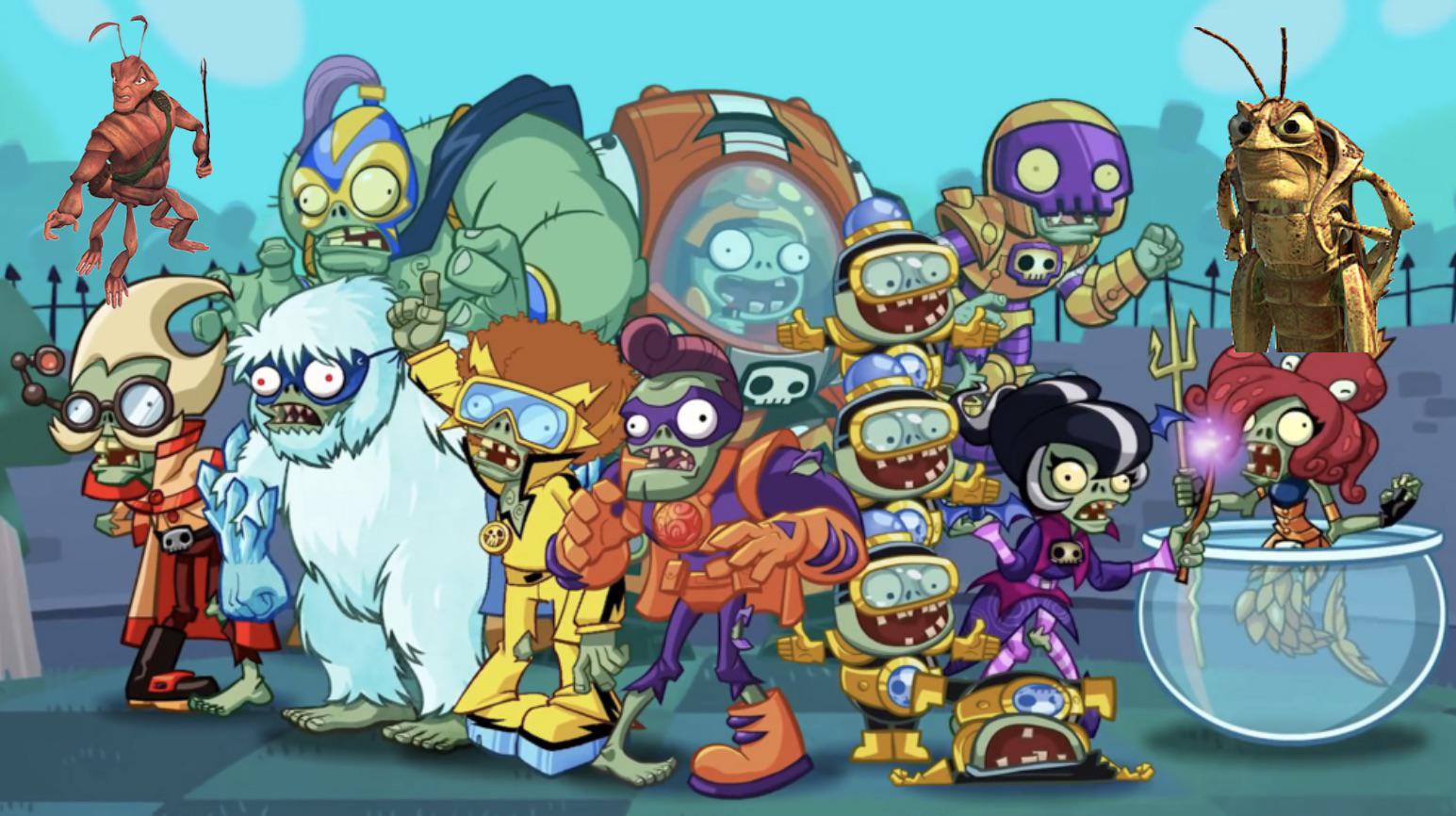 Hopper General Mandible zombies villains pvz heroes a bug’s life And