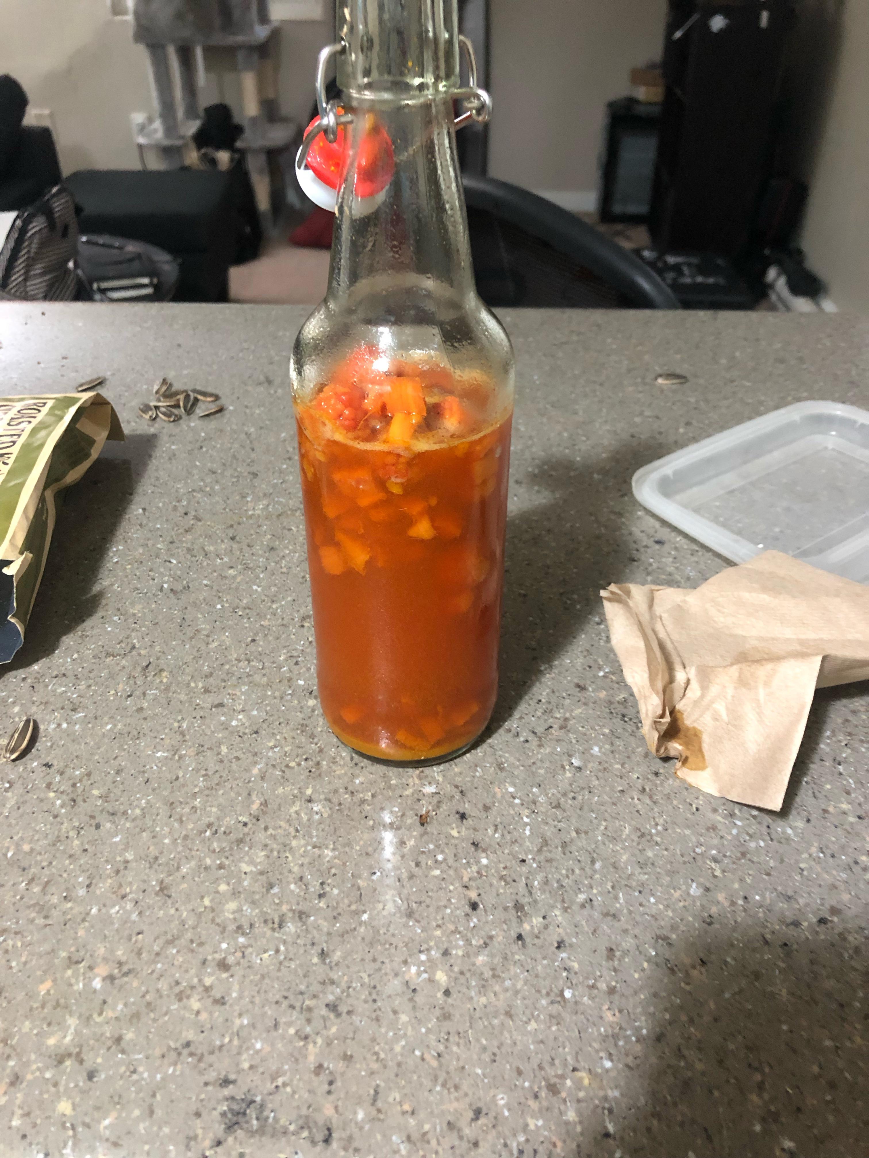 Raspberry, ginger, turmeric, and cayenne pepper. Not much to write home