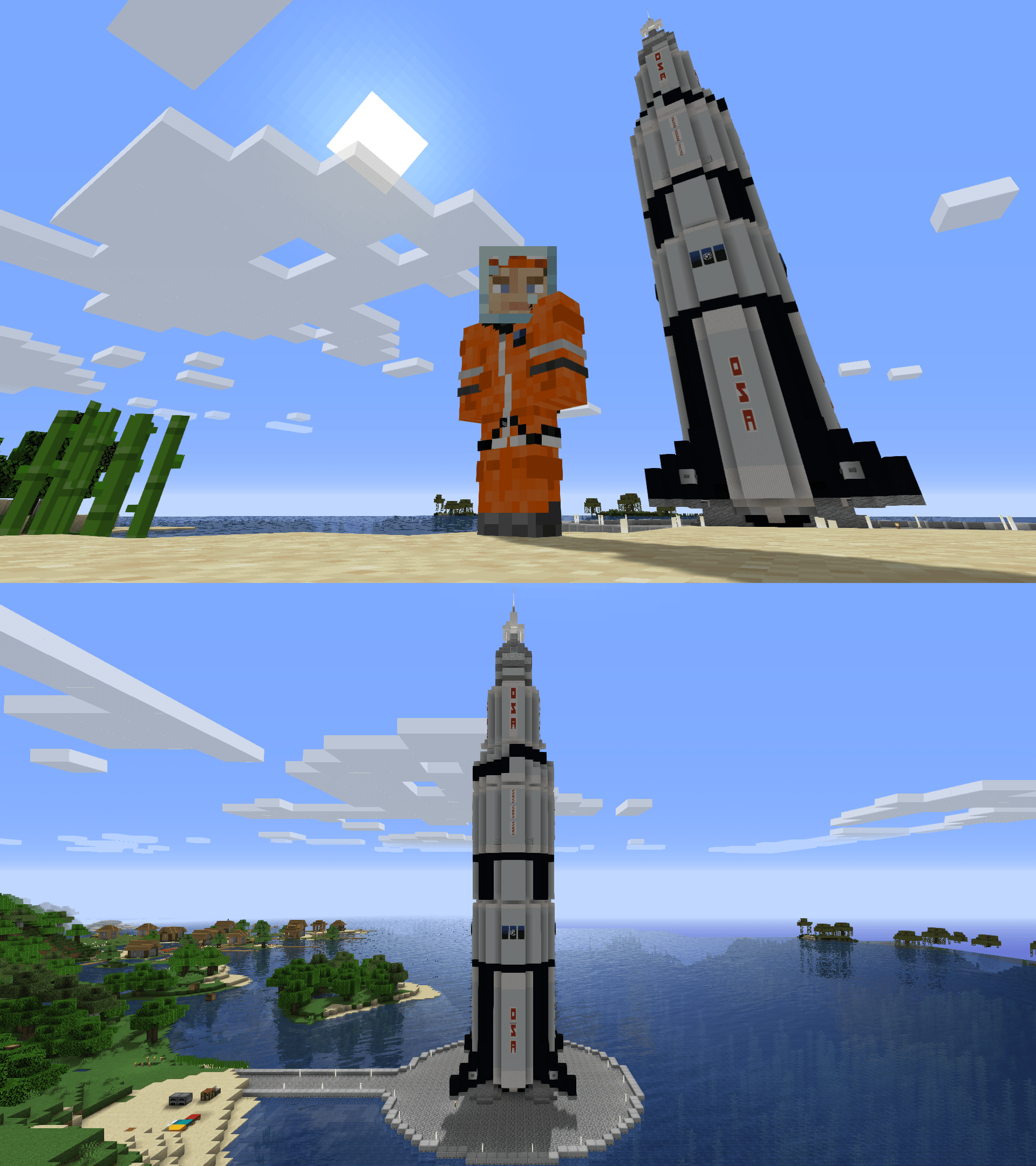 Have a look at the Saturn V rocket I built with my friends! (survival