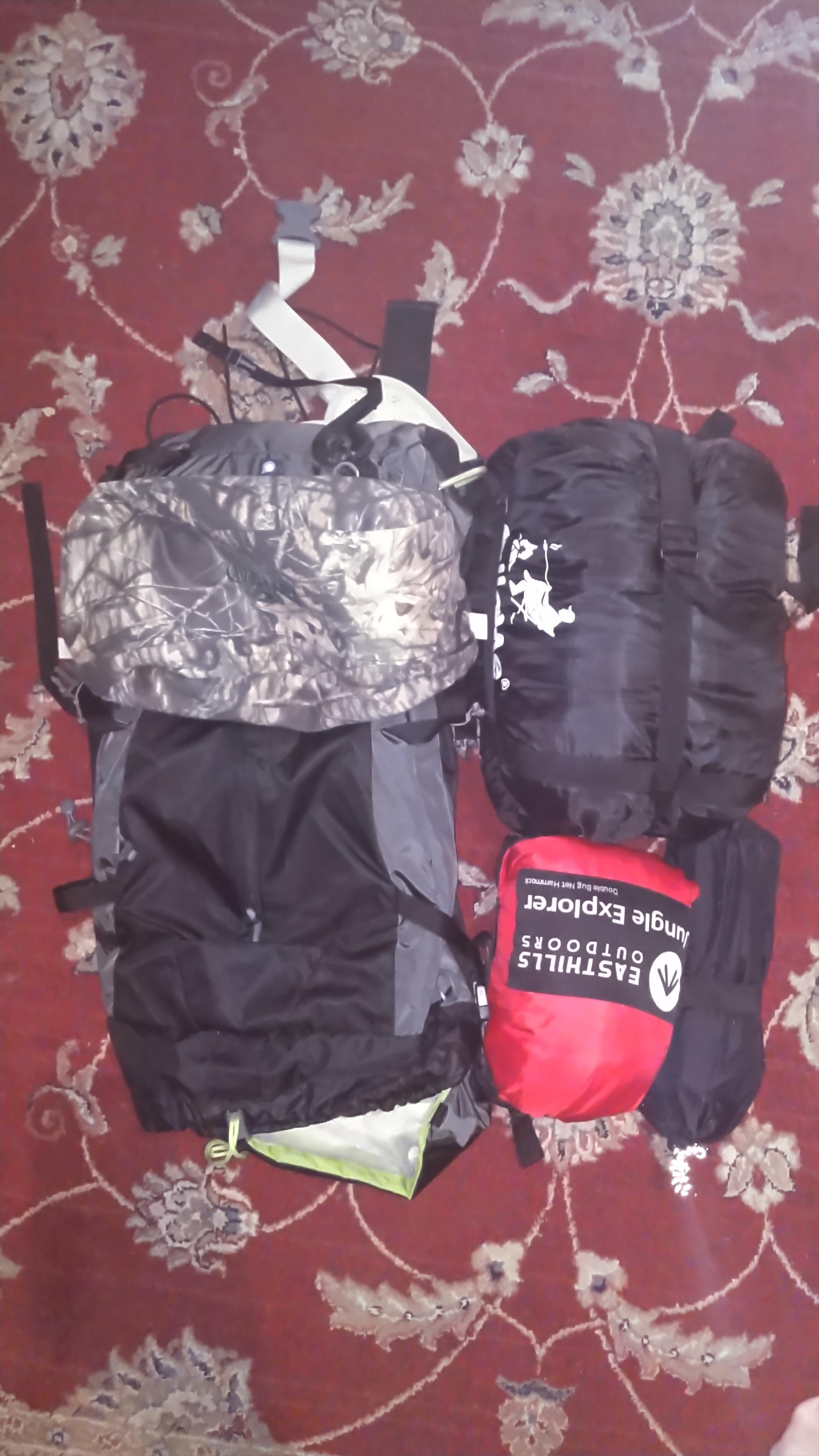 I can only fit my sleeping bag, hammock, and inflatable pad in my