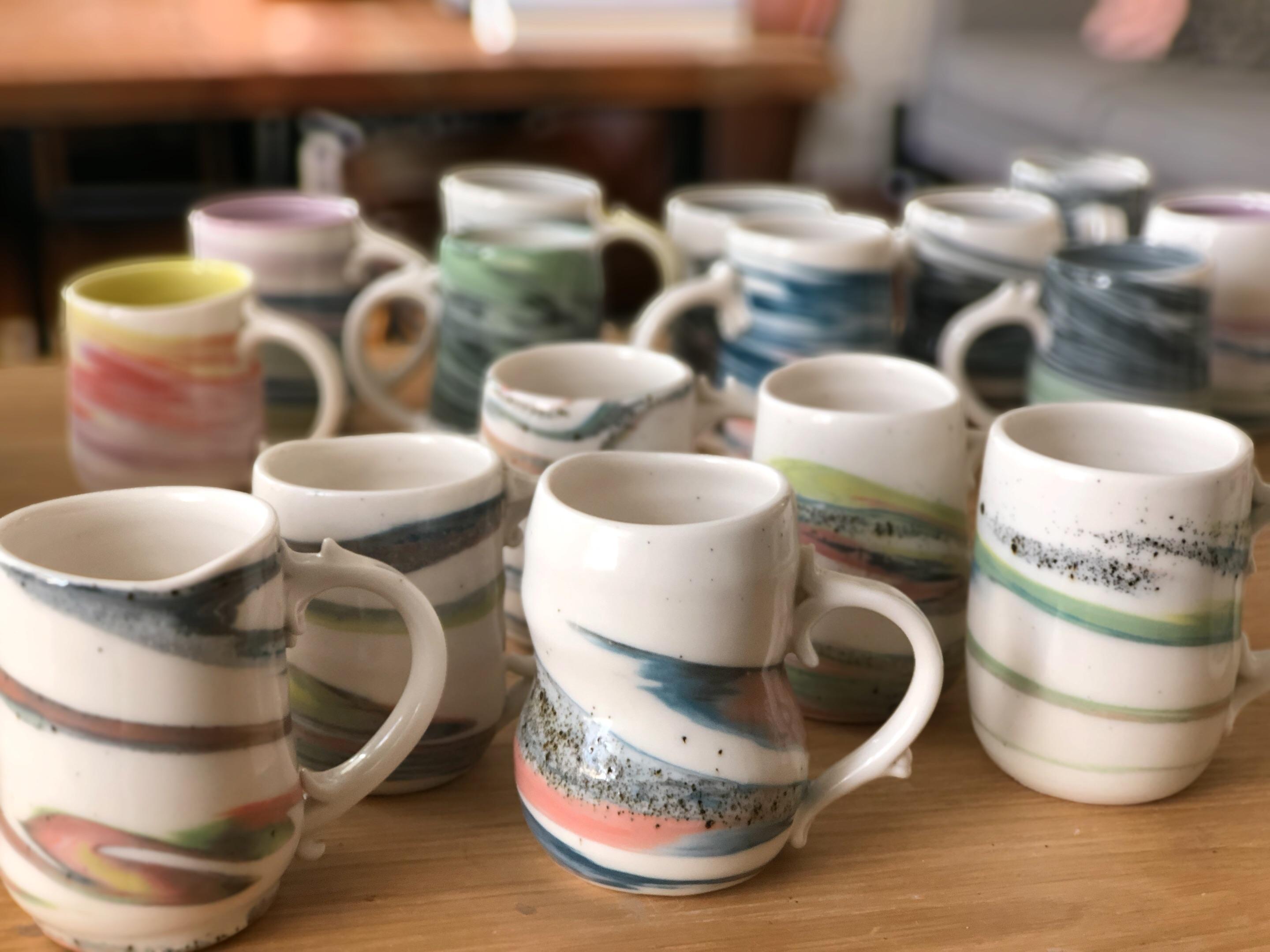 My latest kiln of colored porcelain! They all came out well so I wanted