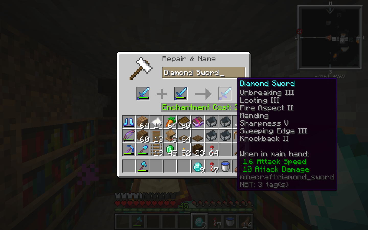 Perfect Sword! Sadly i can't rename it ( r/Minecraft