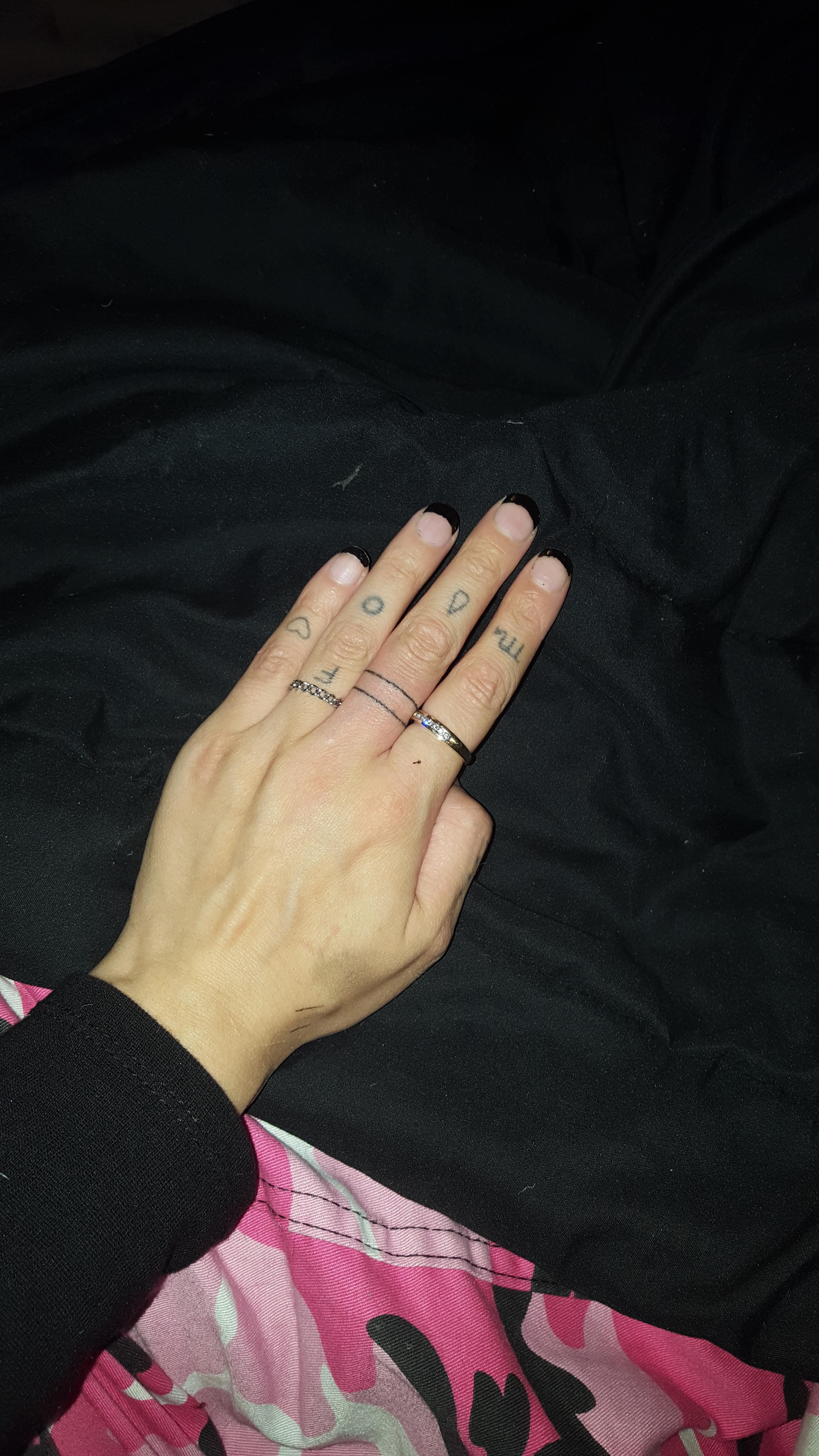 All stick and pokes I just finished the lines. (Excuse my weird looking