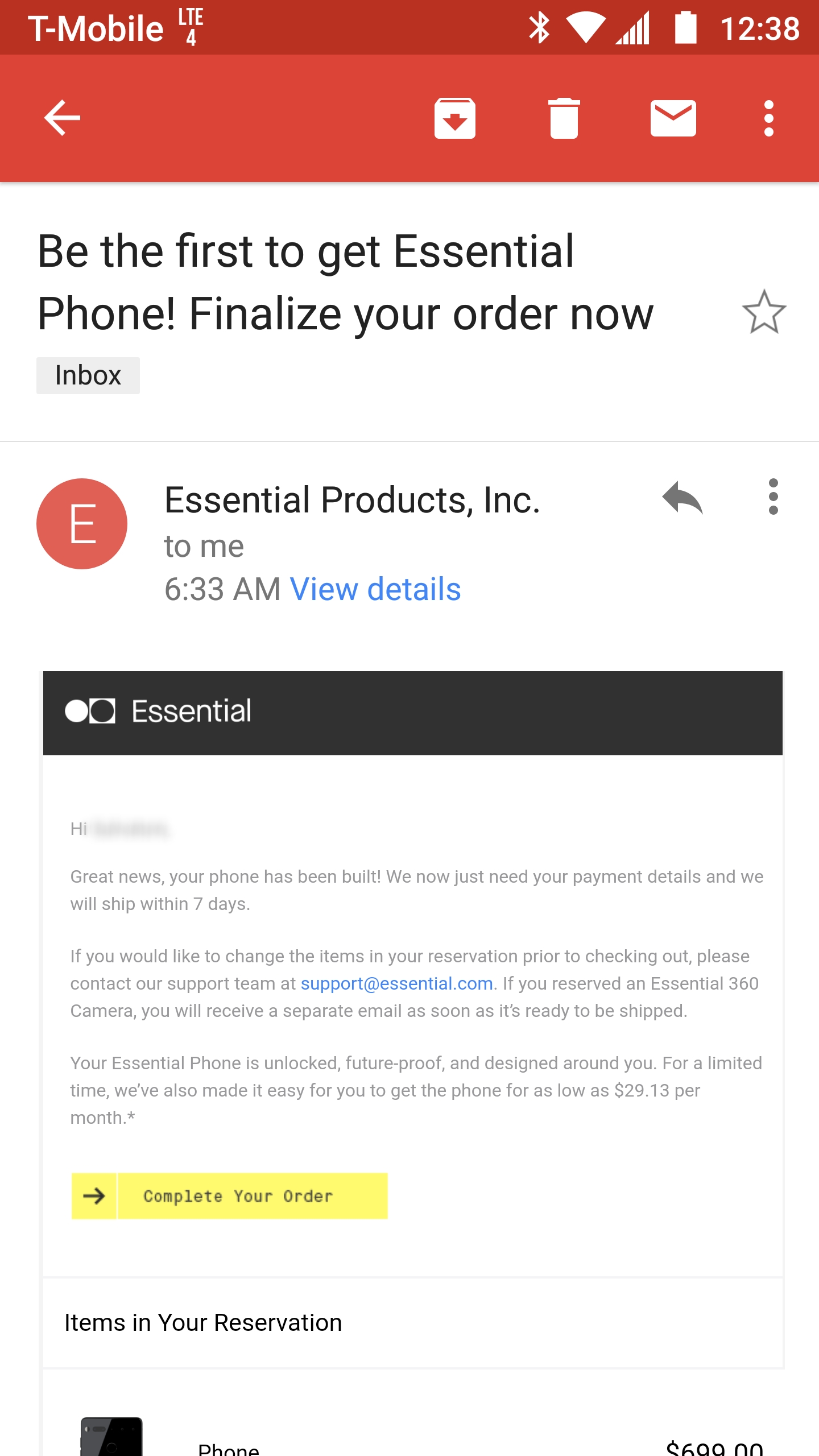 PSA The Essential Phone is finally ready for purchase. r/tmobile