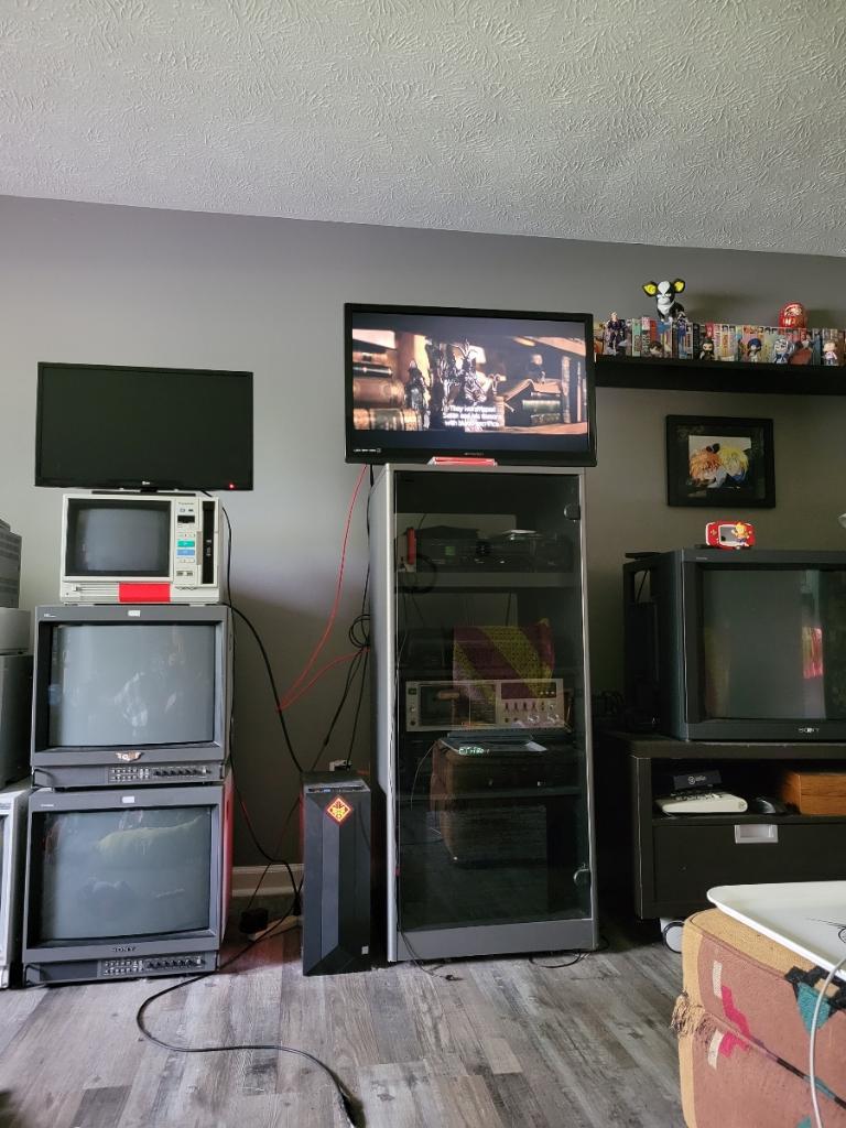 Here’s my current gaming room setup. : r/TVTooHigh