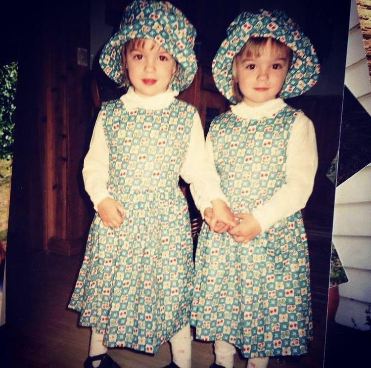 Did your parents also like to dress you and your twin in similar