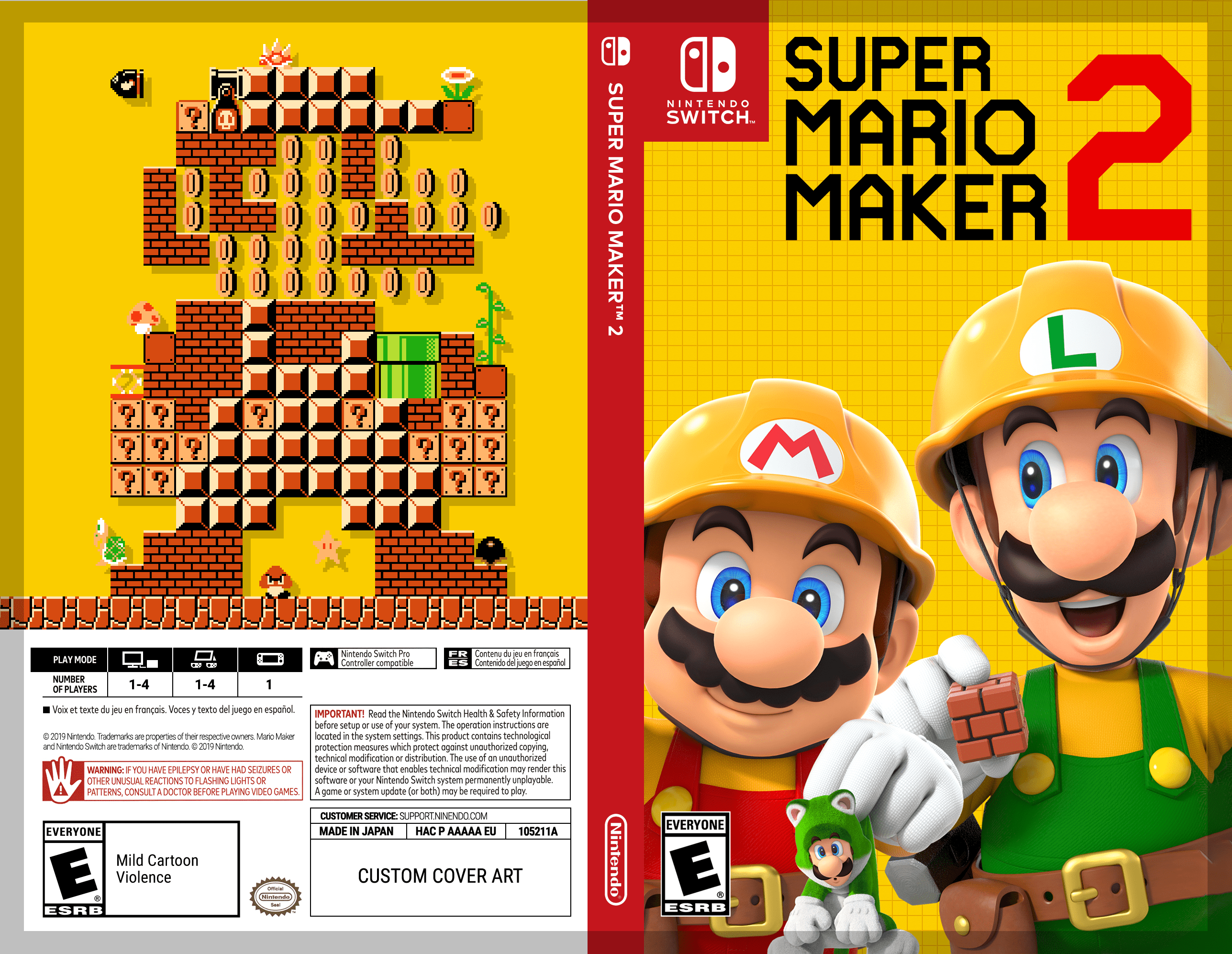 Mario Maker 2 American and EU PNG and PSD bit.ly/SMM2Cover