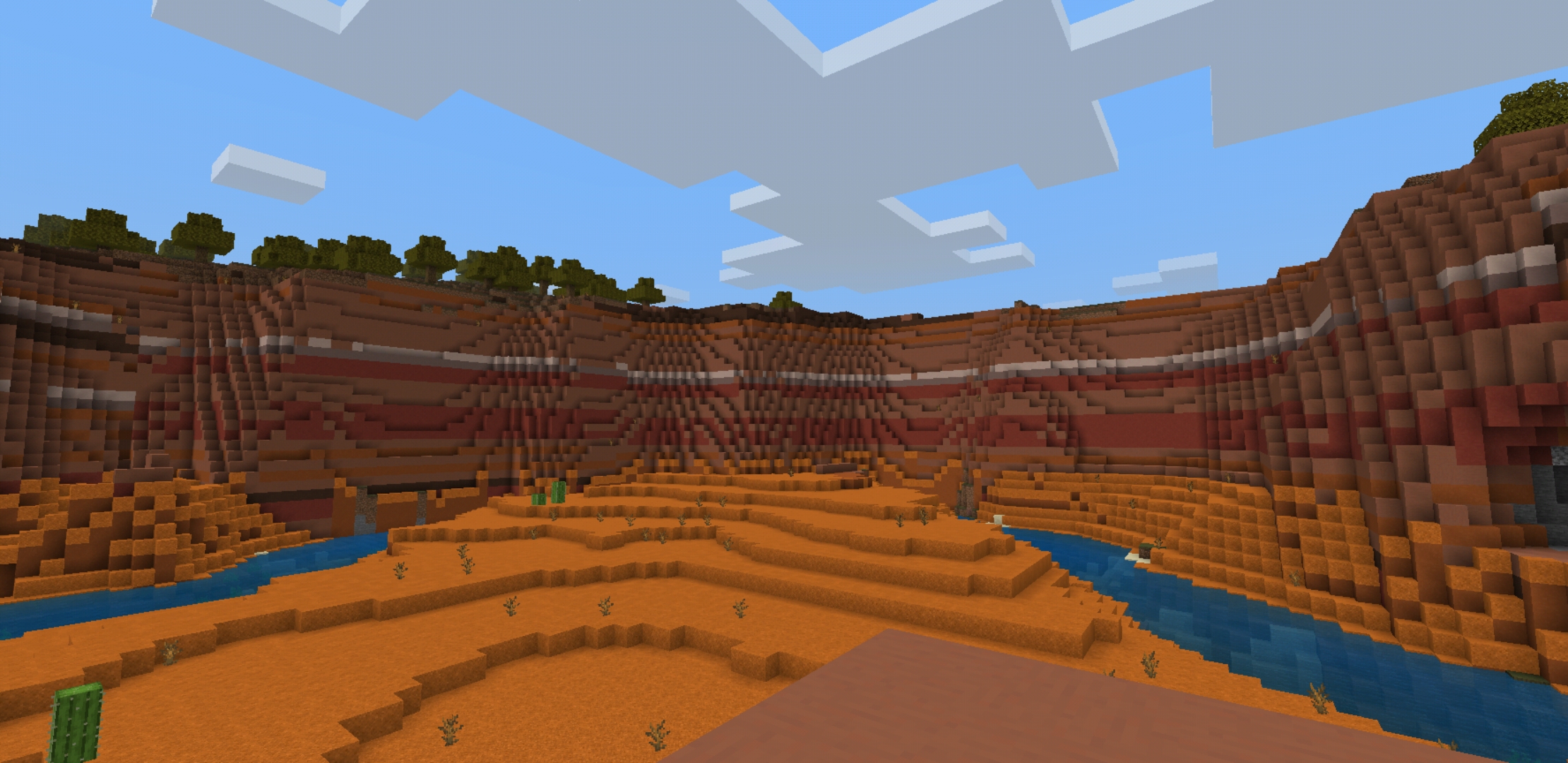 Got this beautiful mesa biome generation in my realm r/Minecraft