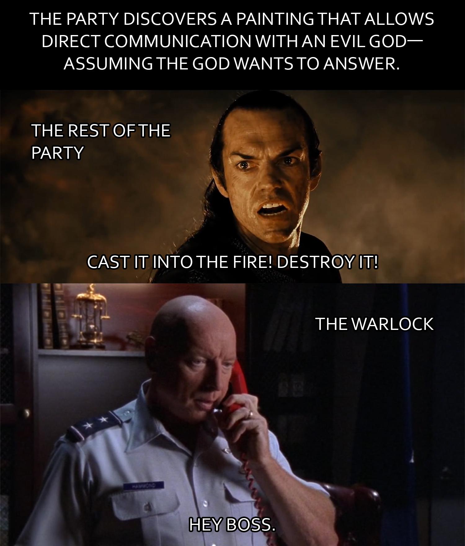 Found in DND memes; not OC but I really enjoyed the mashup here