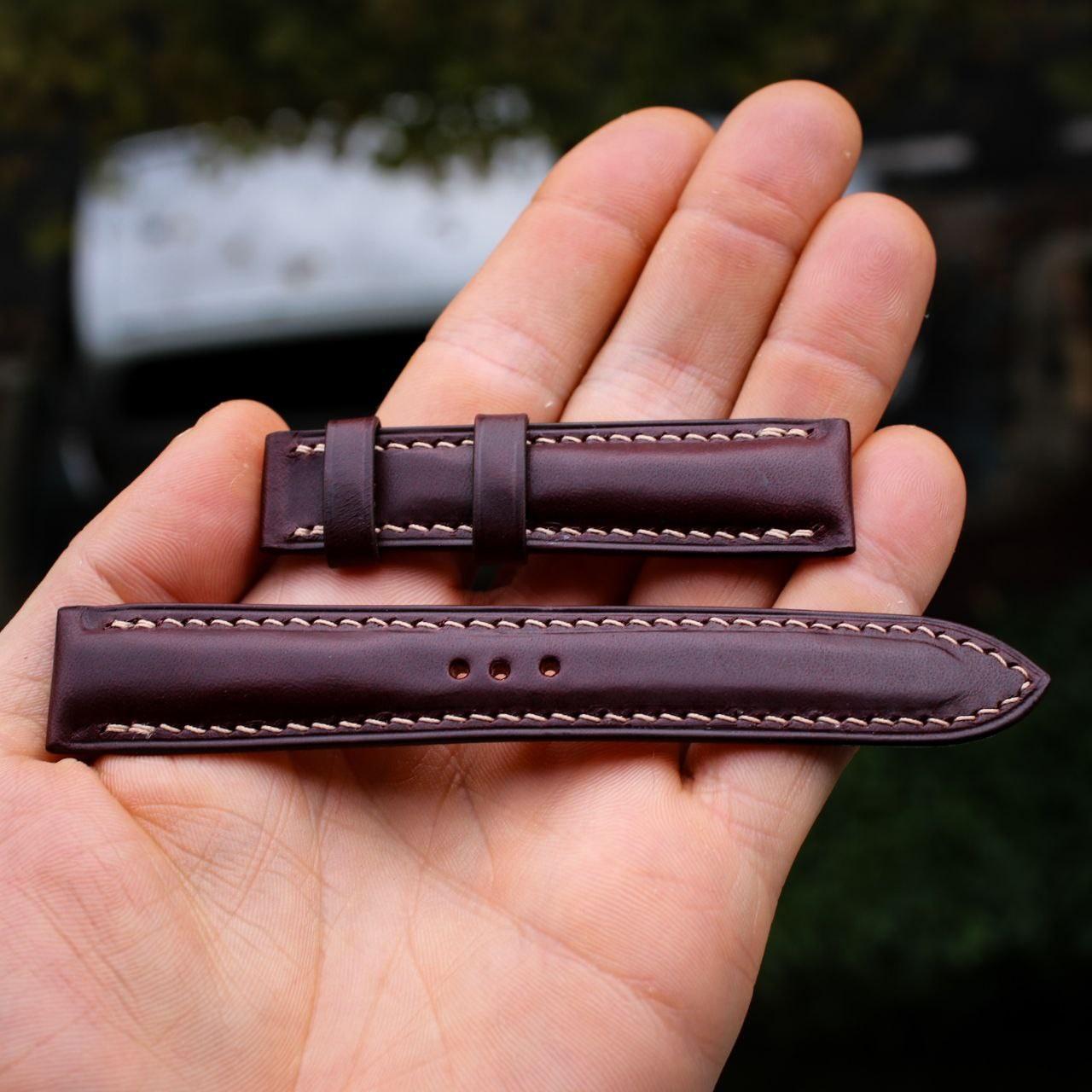 Padded watch strap 1816, Walpier buttero burgundy r/LeatherClassifieds