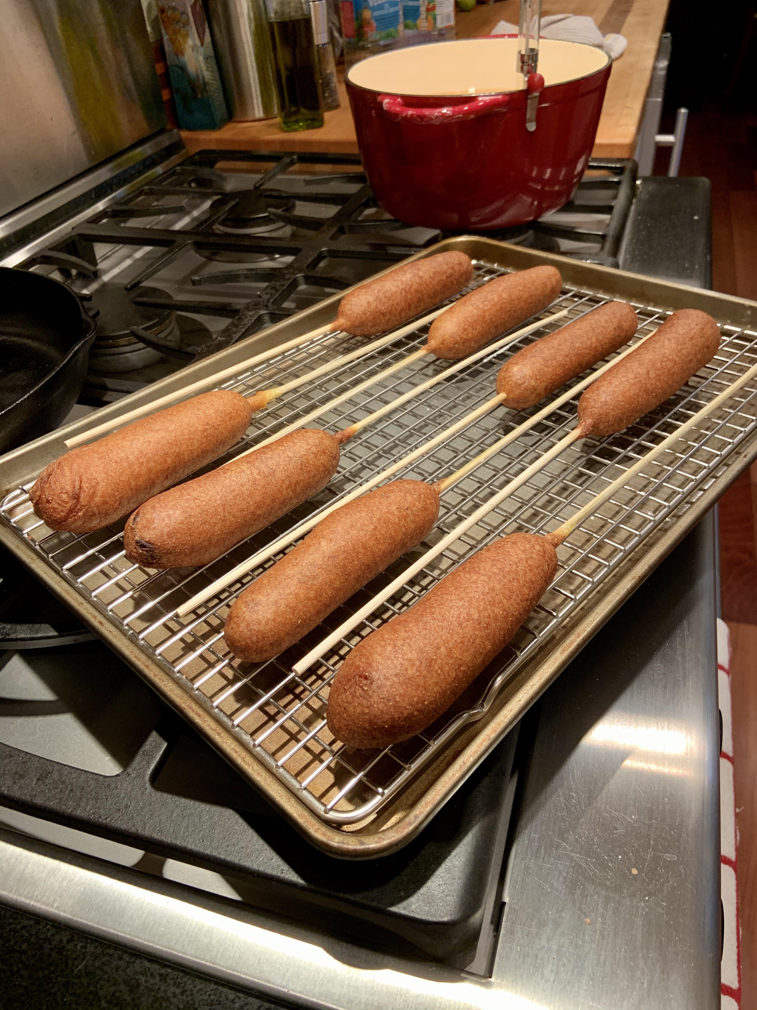 Week 35 Things on a stick Corn Dogs r/52weeksofbaking