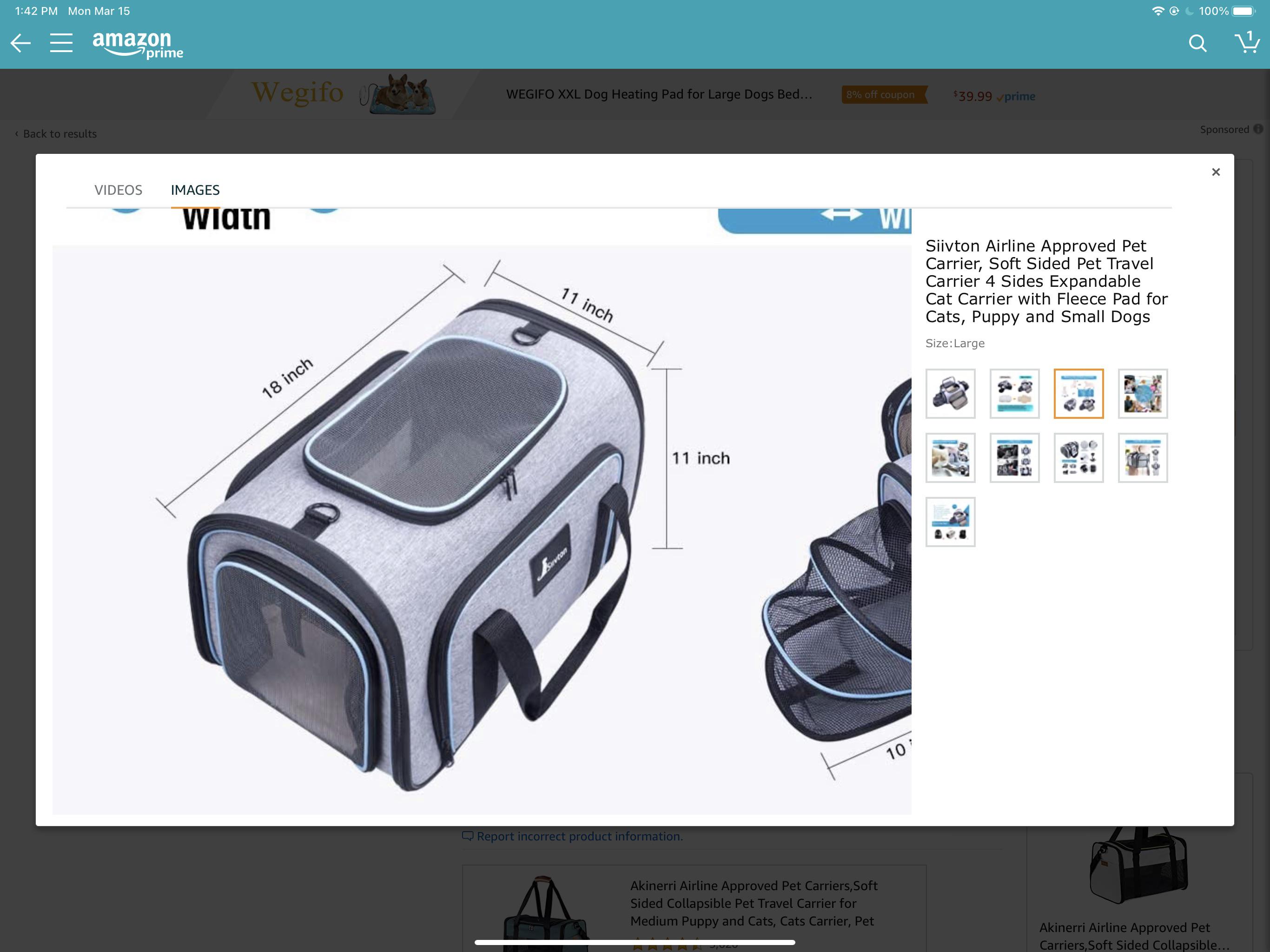The height of the pet carrier is 1.5 inches taller then the limit. Are