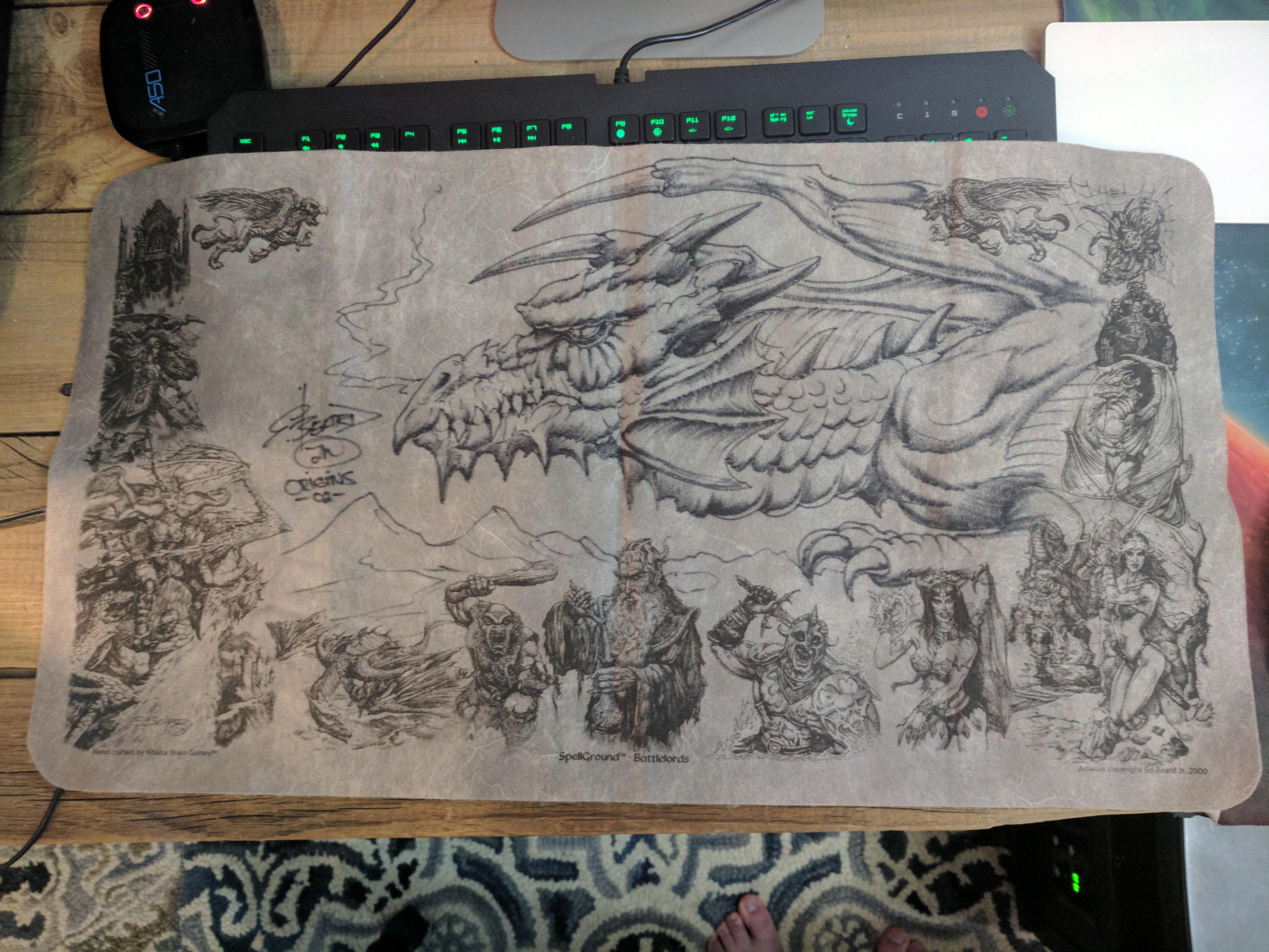 Spellground Playmat Signed and Illustrated on by MTG artist Edward