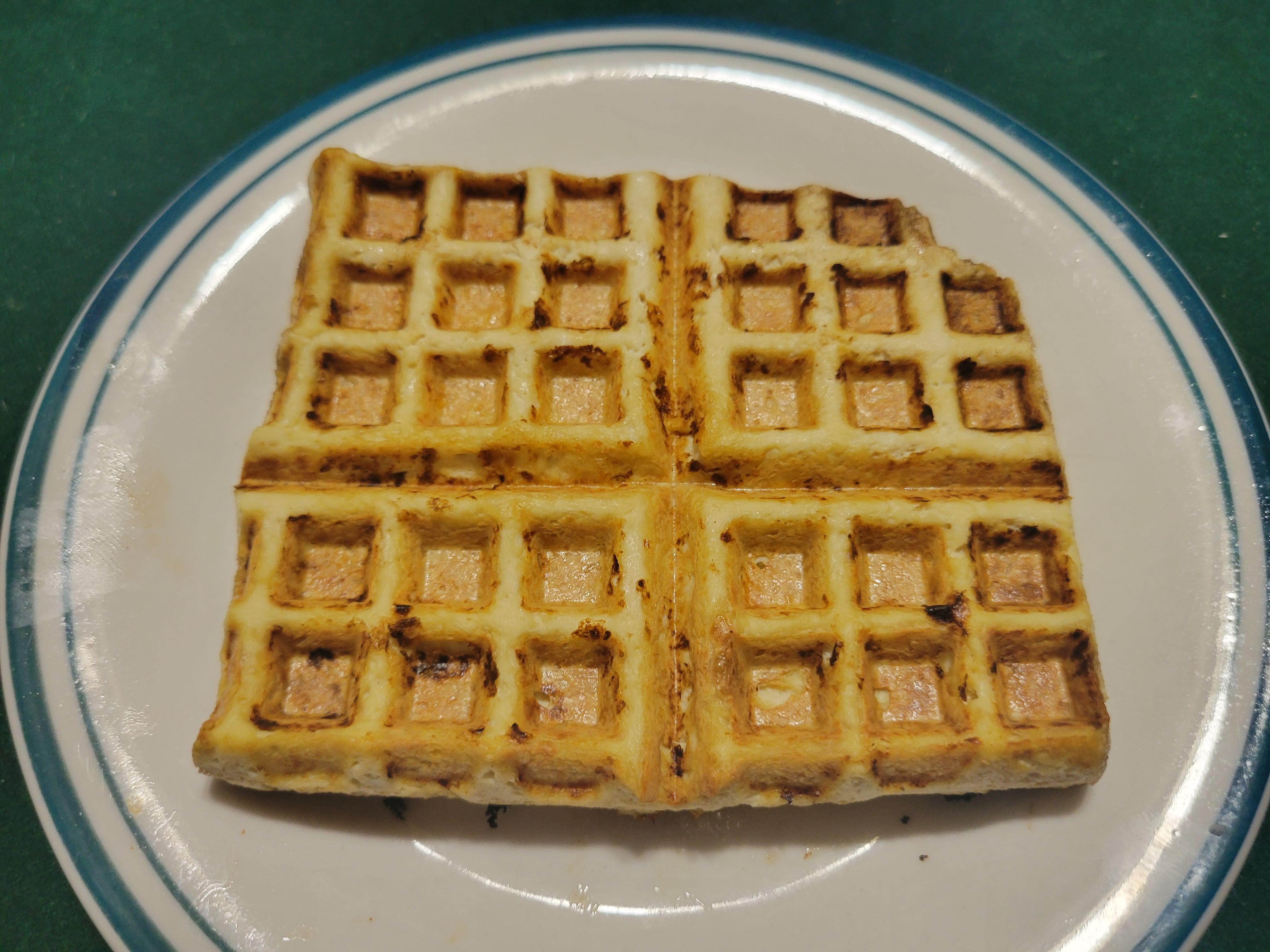 That's tofu. I put half a cube of tofu in a waffle maker. 😄 It was actually good! r