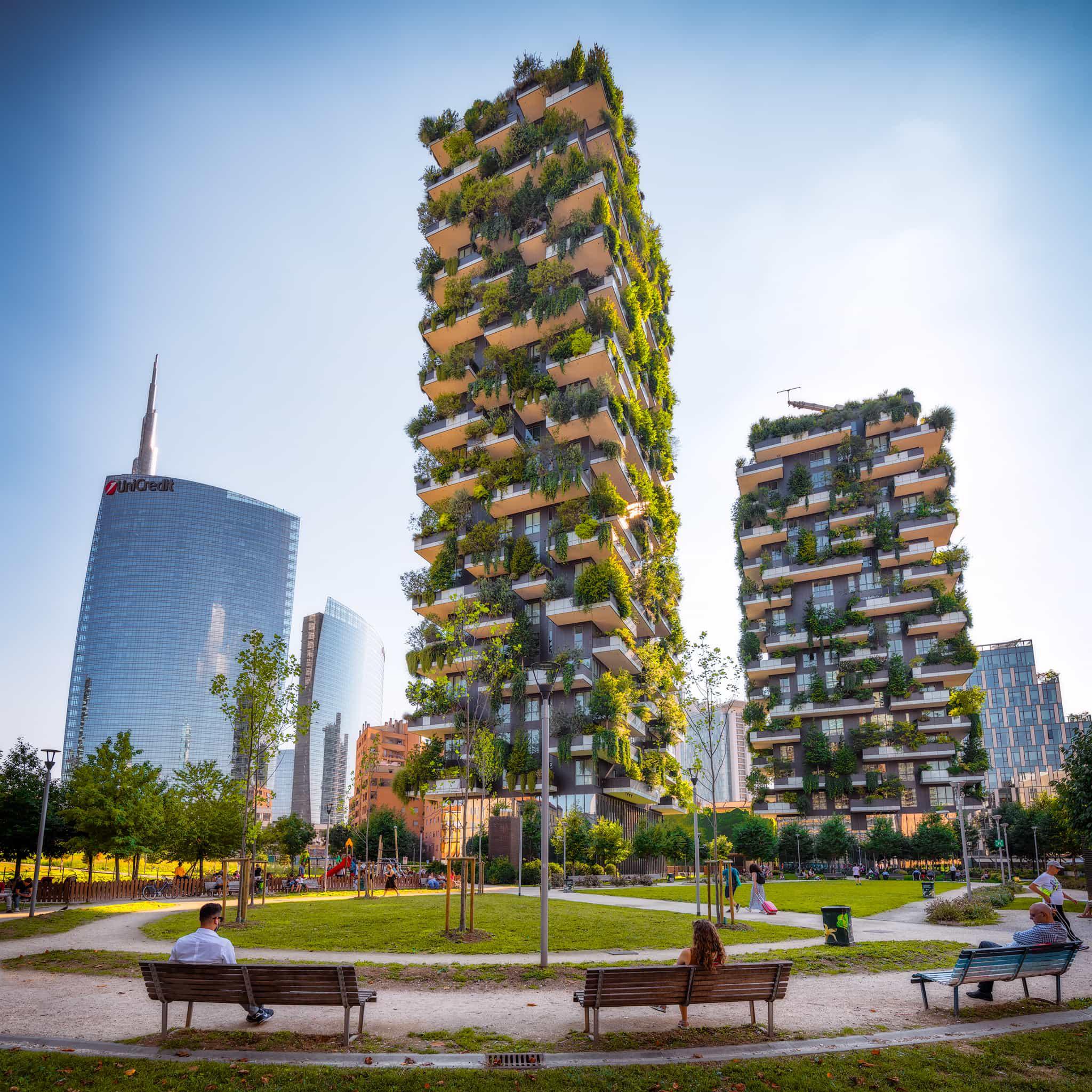 Vertical Forest, Milan. These two apartment complexes contain a total