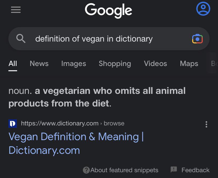 How is the vegetarian even in the definition of vegan? And only a