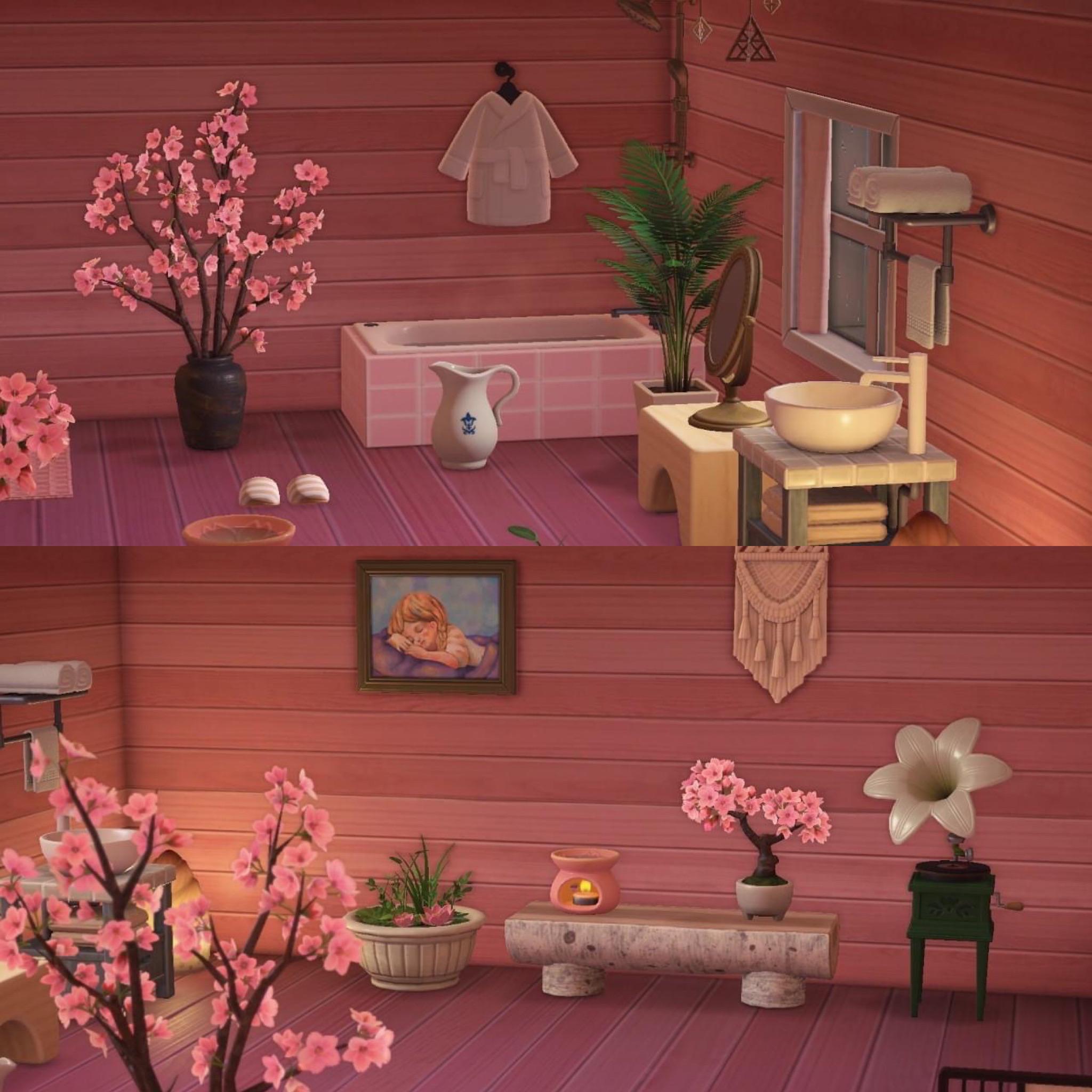 My Sakurathemed bathroom! r/AnimalCrossing