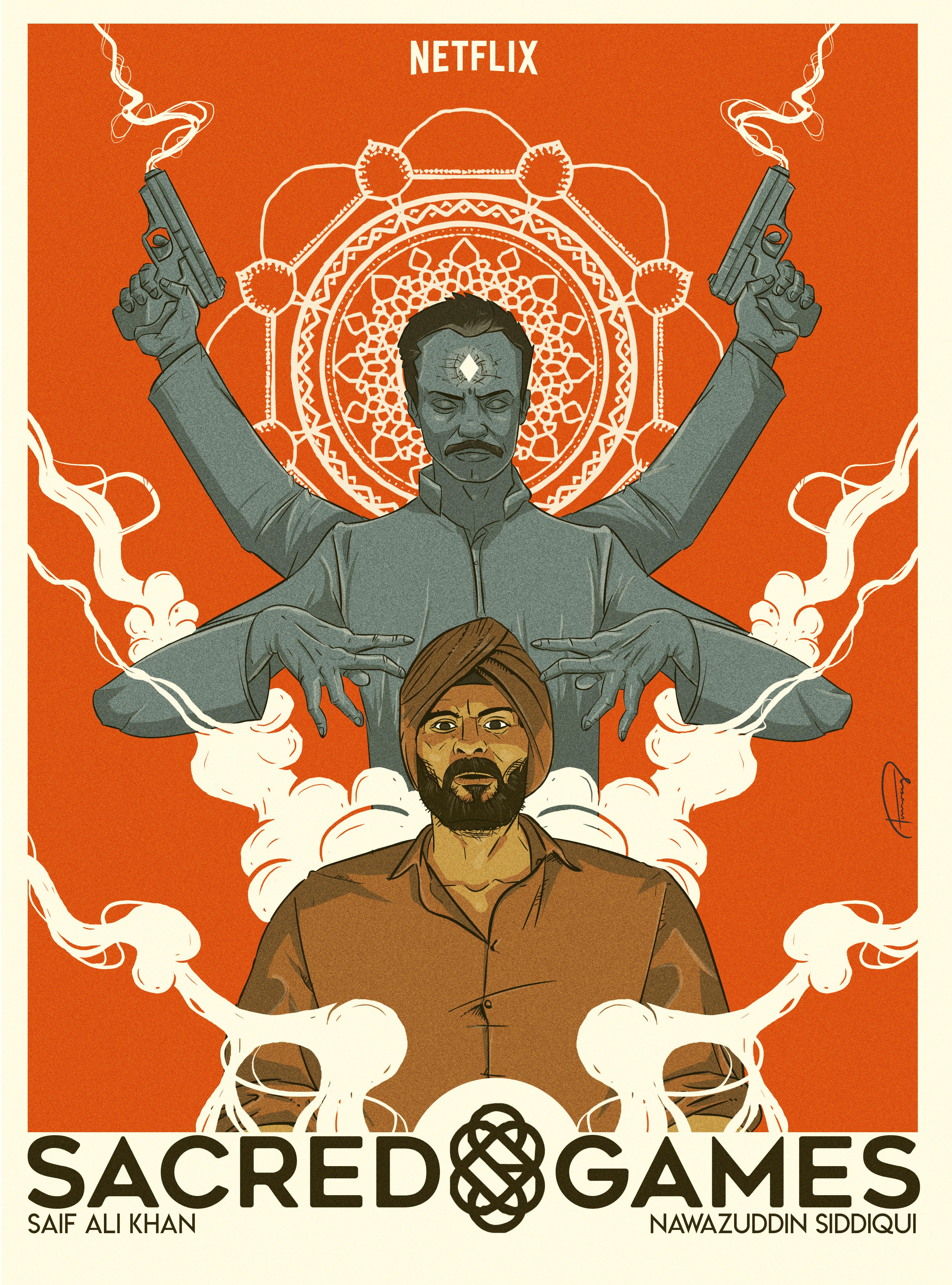 Sacred Games season 1 fanart poster, by me r/india