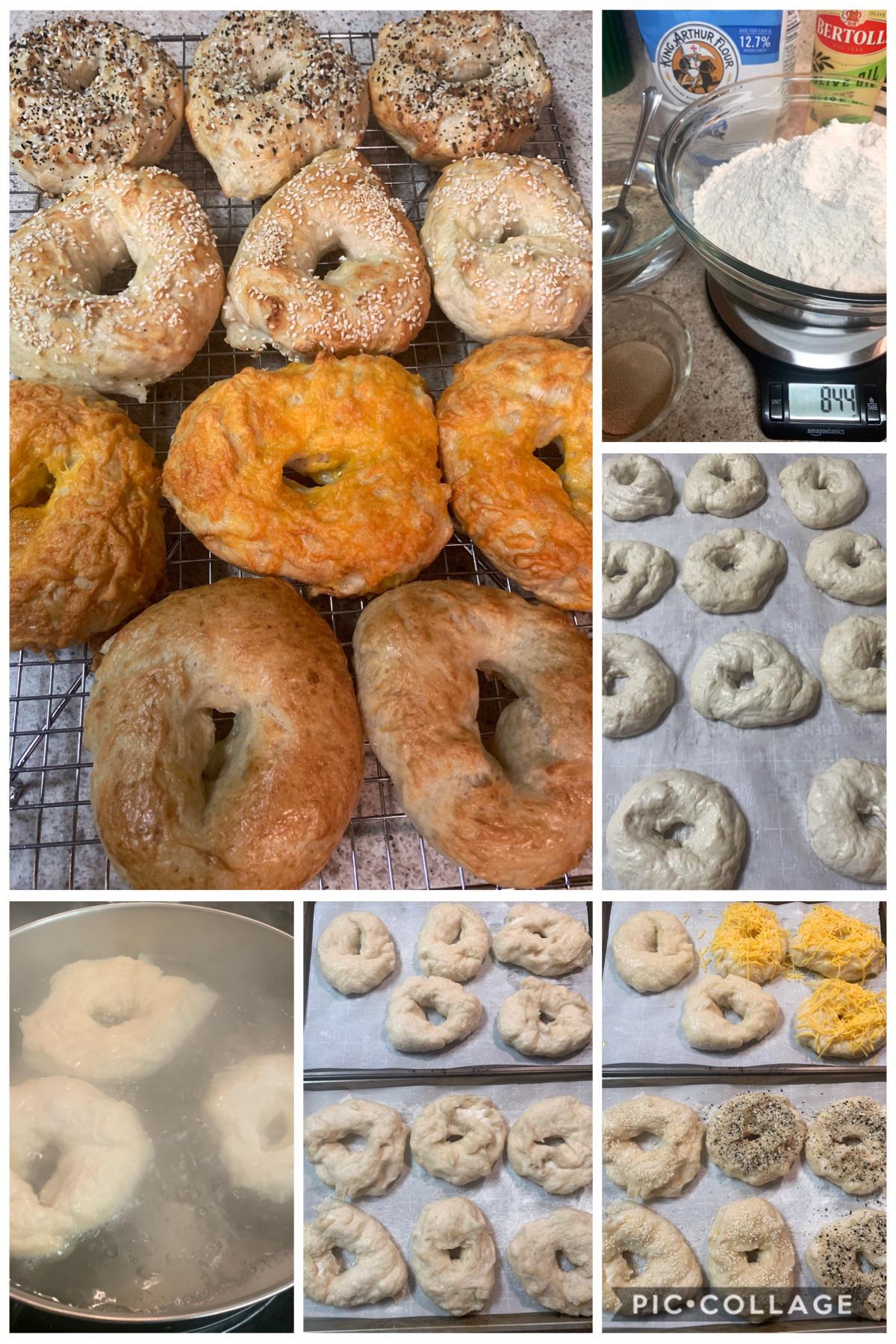 I made bagels! Four flavors, everything bagel, sesame seed, cheddar
