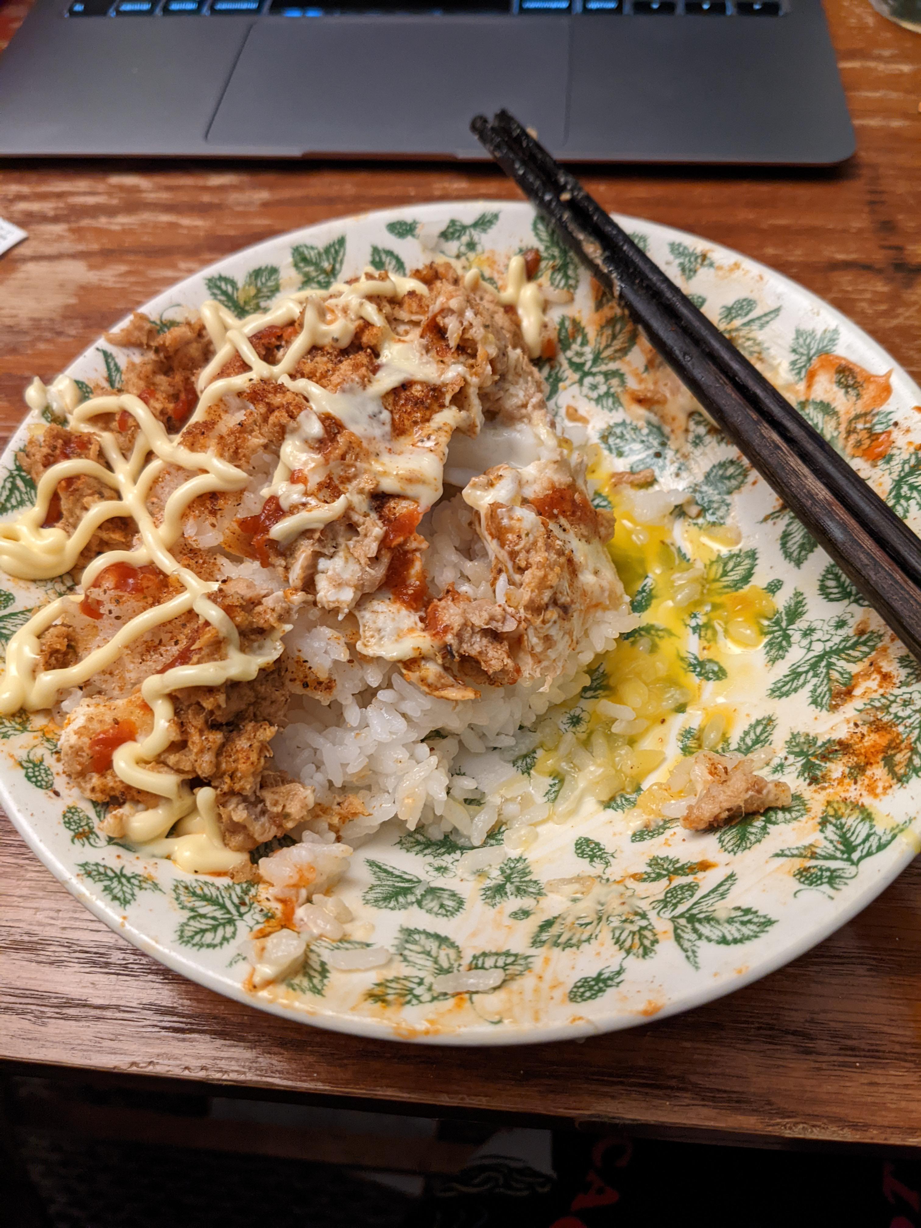 Ranch tuna, eggs, kewpie mayo, and rice r/shittyfoodporn