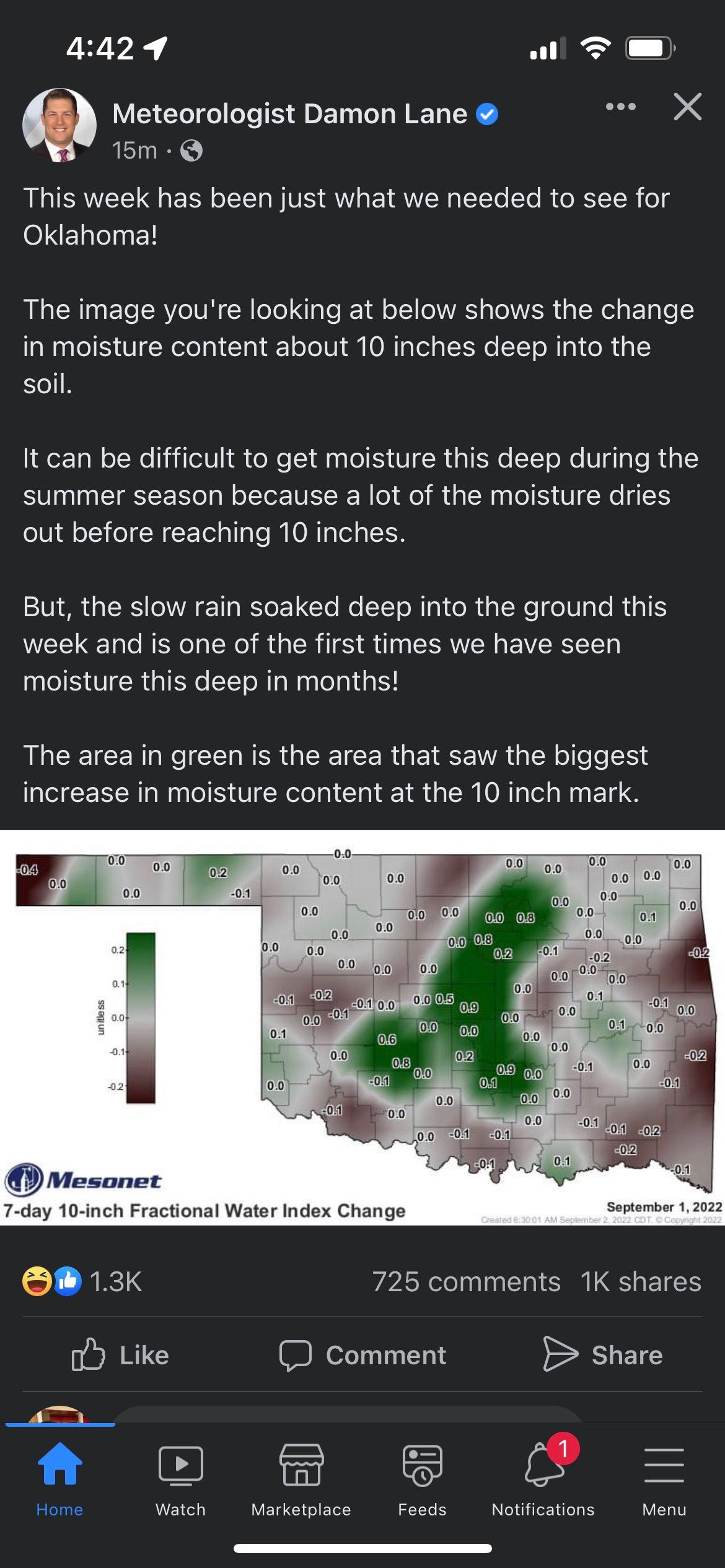 Damon Lane's weather reporting is neat. r/oklahoma