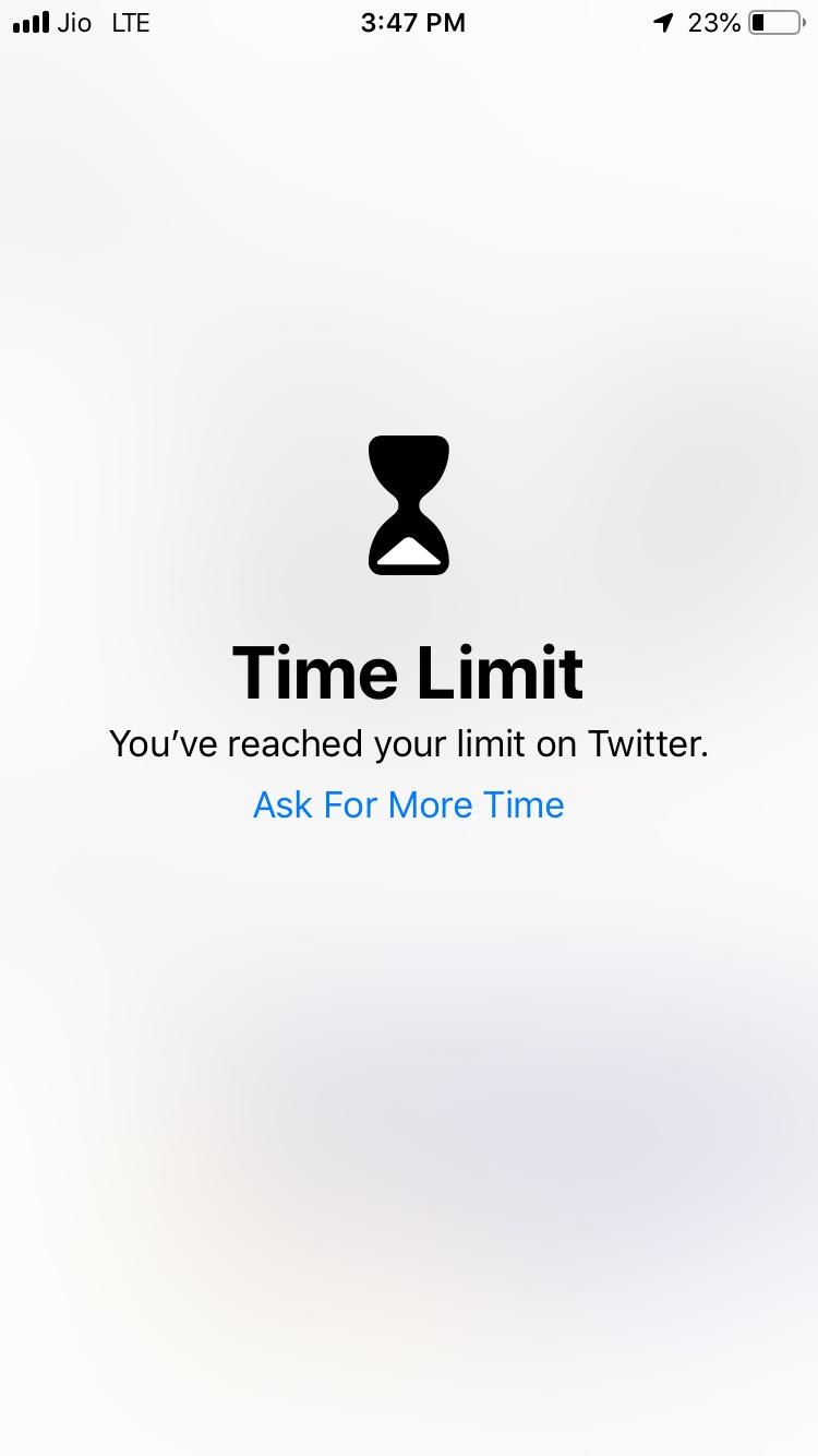 [BUG] When Screen Time limit is reached, pressing “Ask For More Time
