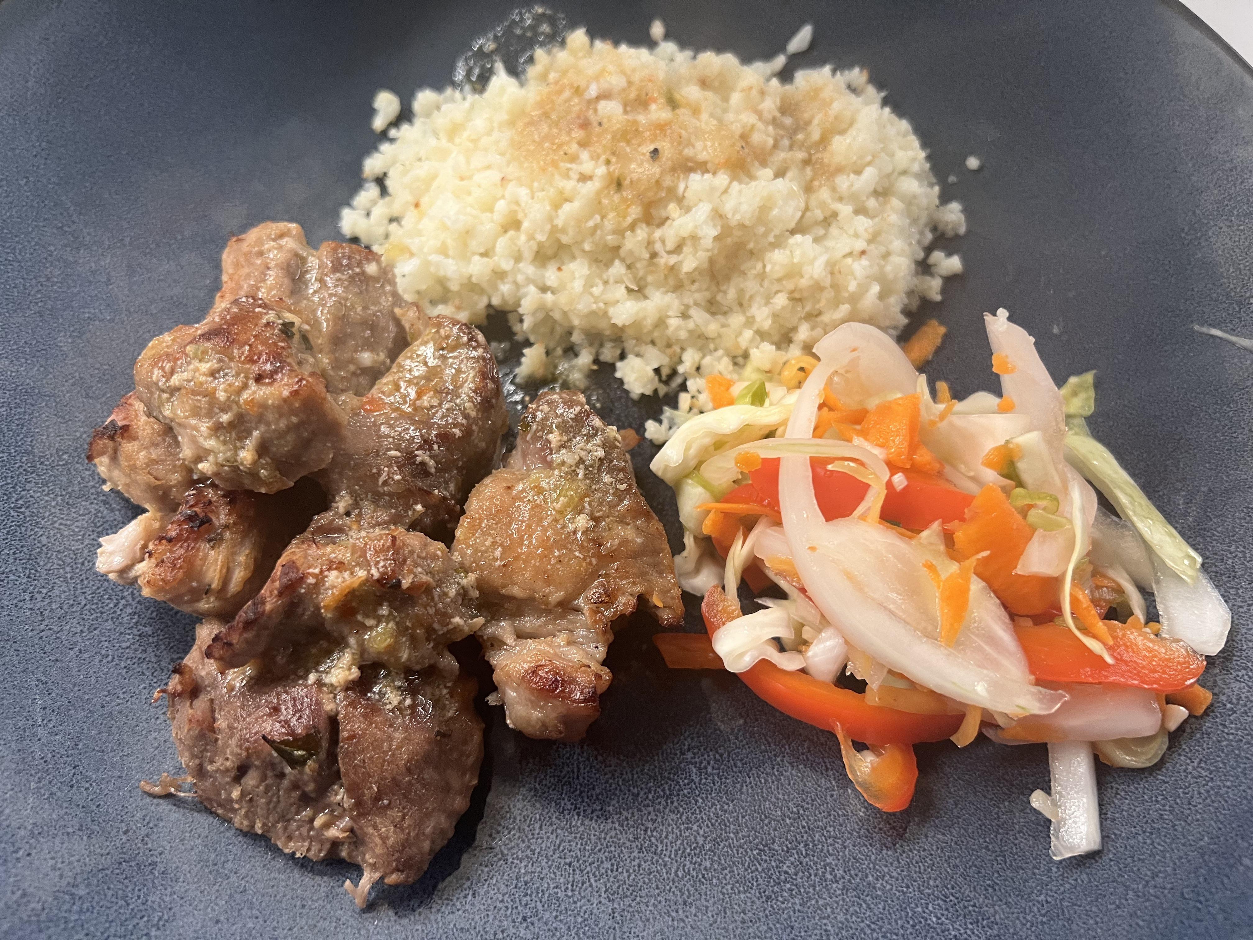 Daily Recipes Haitian Pork Griot with Pikliz and Cauliflower Rice