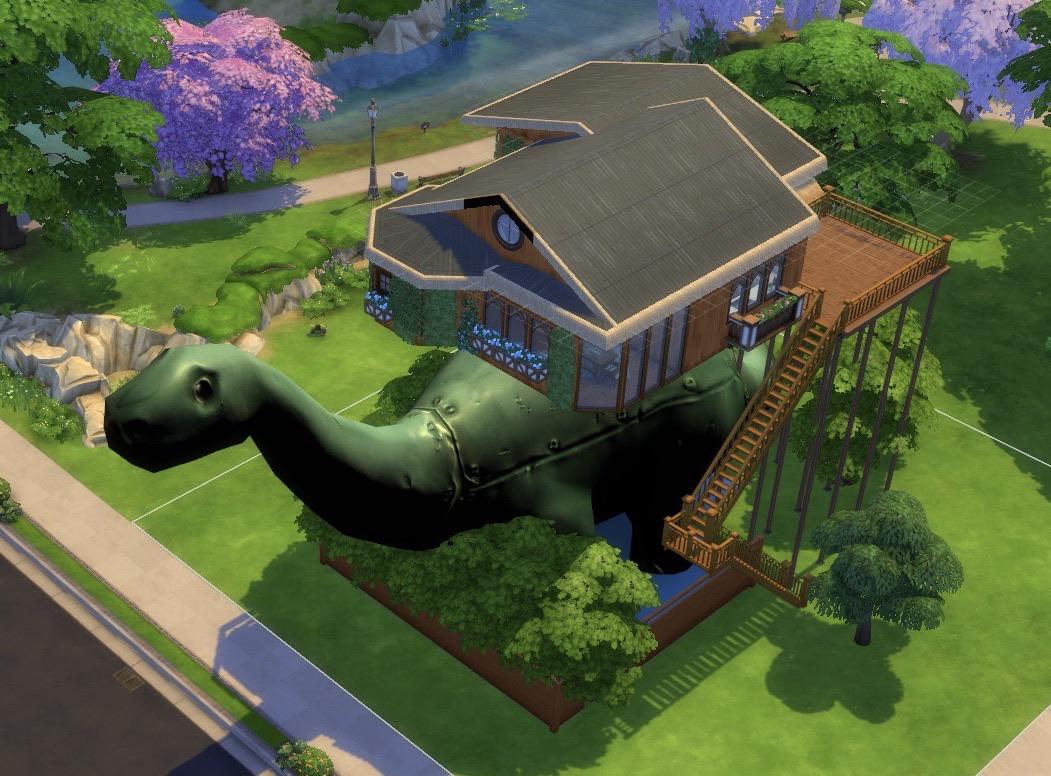 I built a house on top of the dinosaur. The roof is terrible. It was