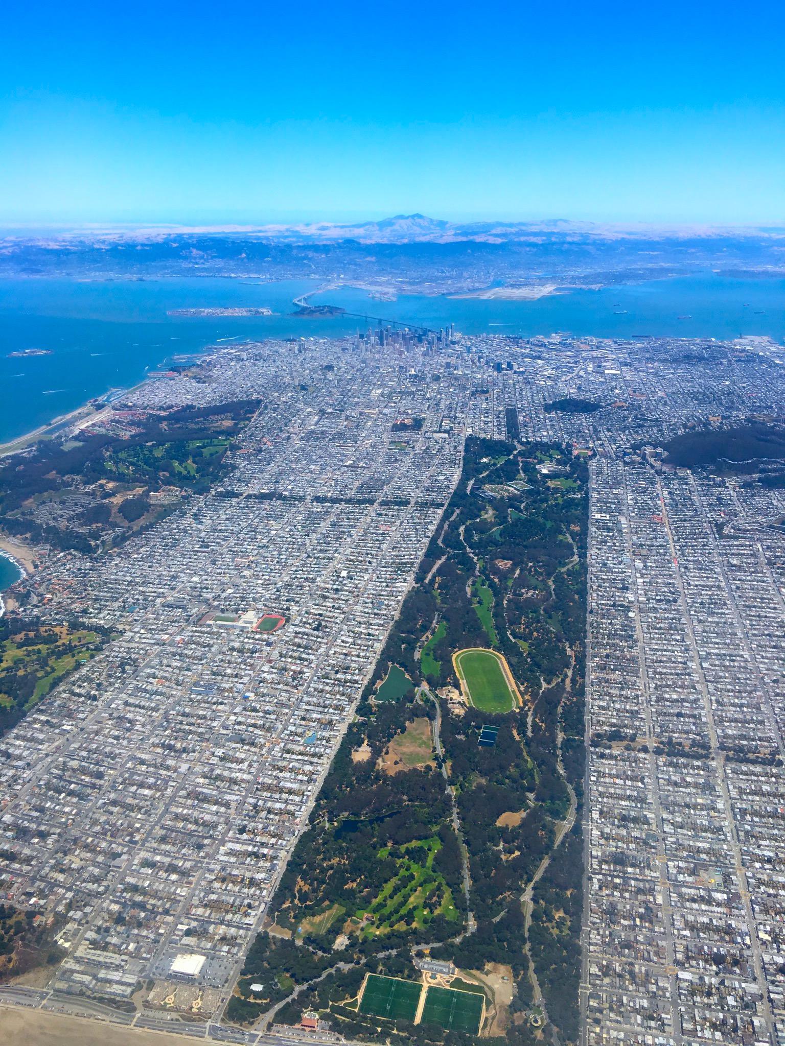 San Francisco, Golden Gate Park A Unique View as I Departed SFO [OC