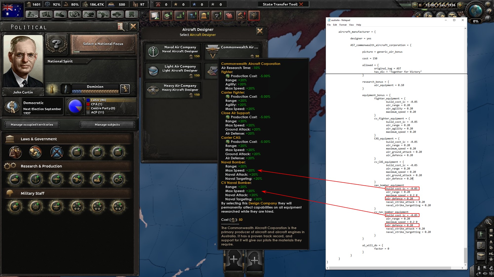 Why are these equipment modifiers not appearing in game? r/hoi4