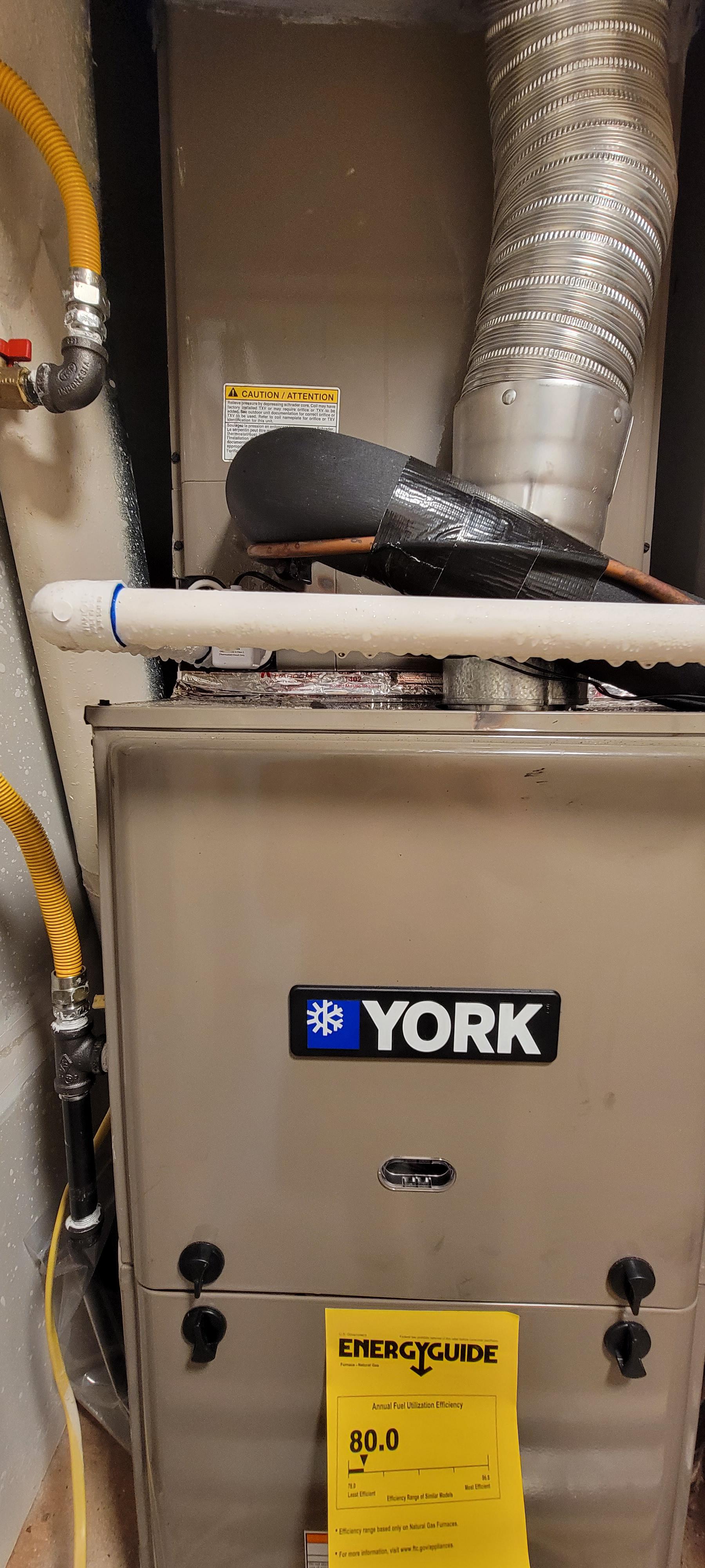 Anyone know whats causing this pvc pipe in my furnace to get wet like that? I dont know of its