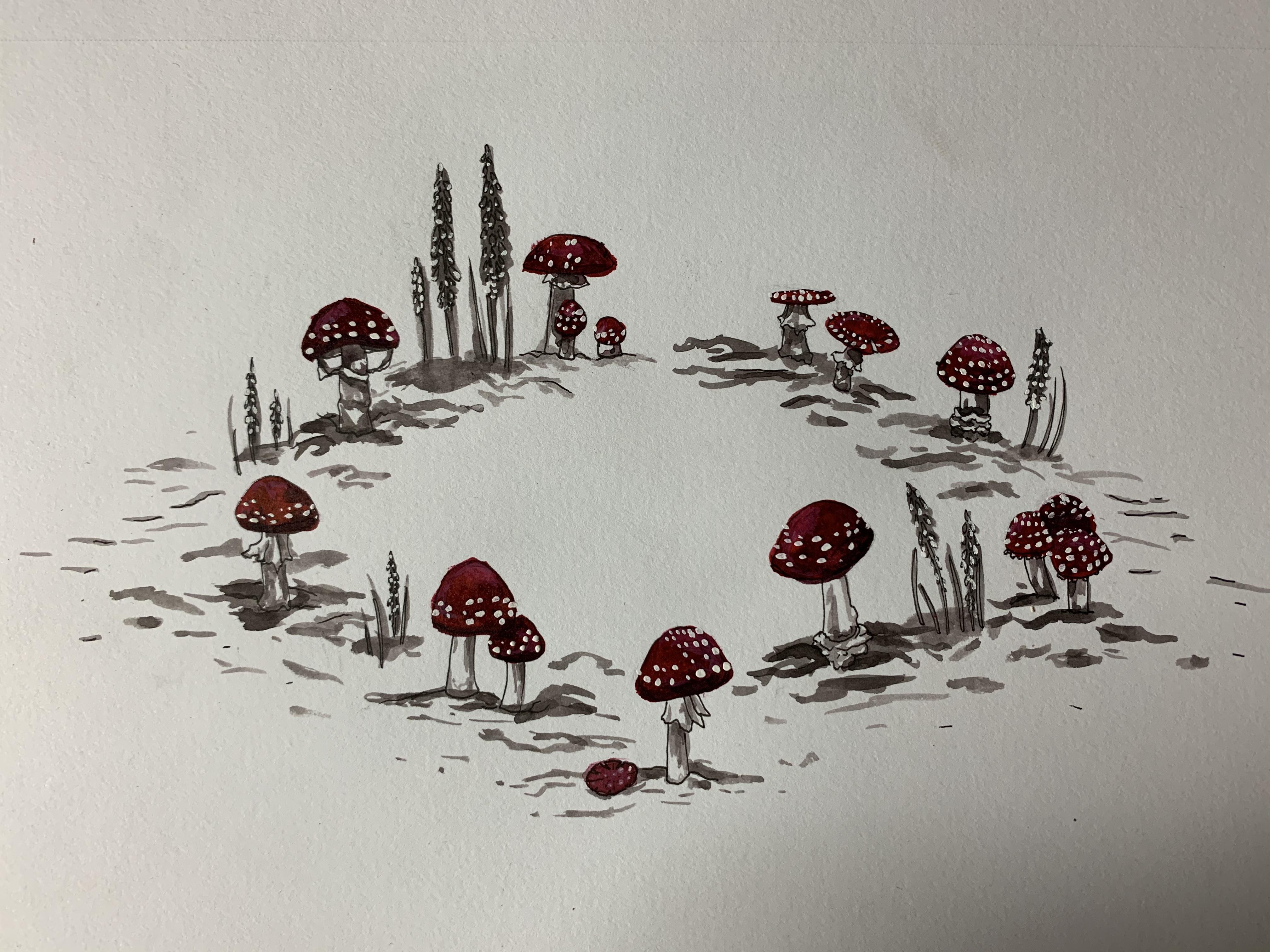 Fairy Ring Quick and Simple Watercolor Painting by Me 🍄 r/cottagecore
