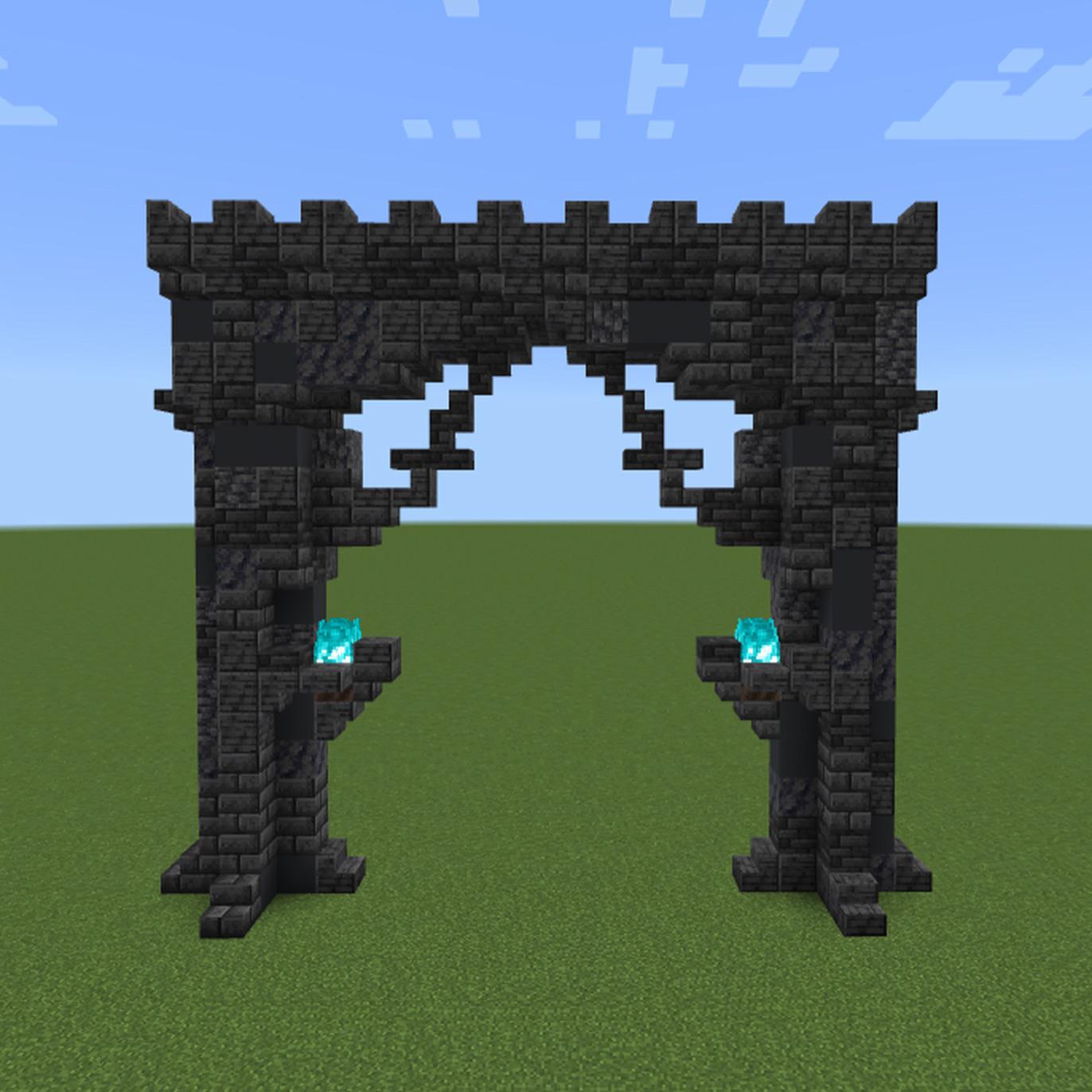 Bridge design for a deepslate castle, any thoughts? r/Minecraft