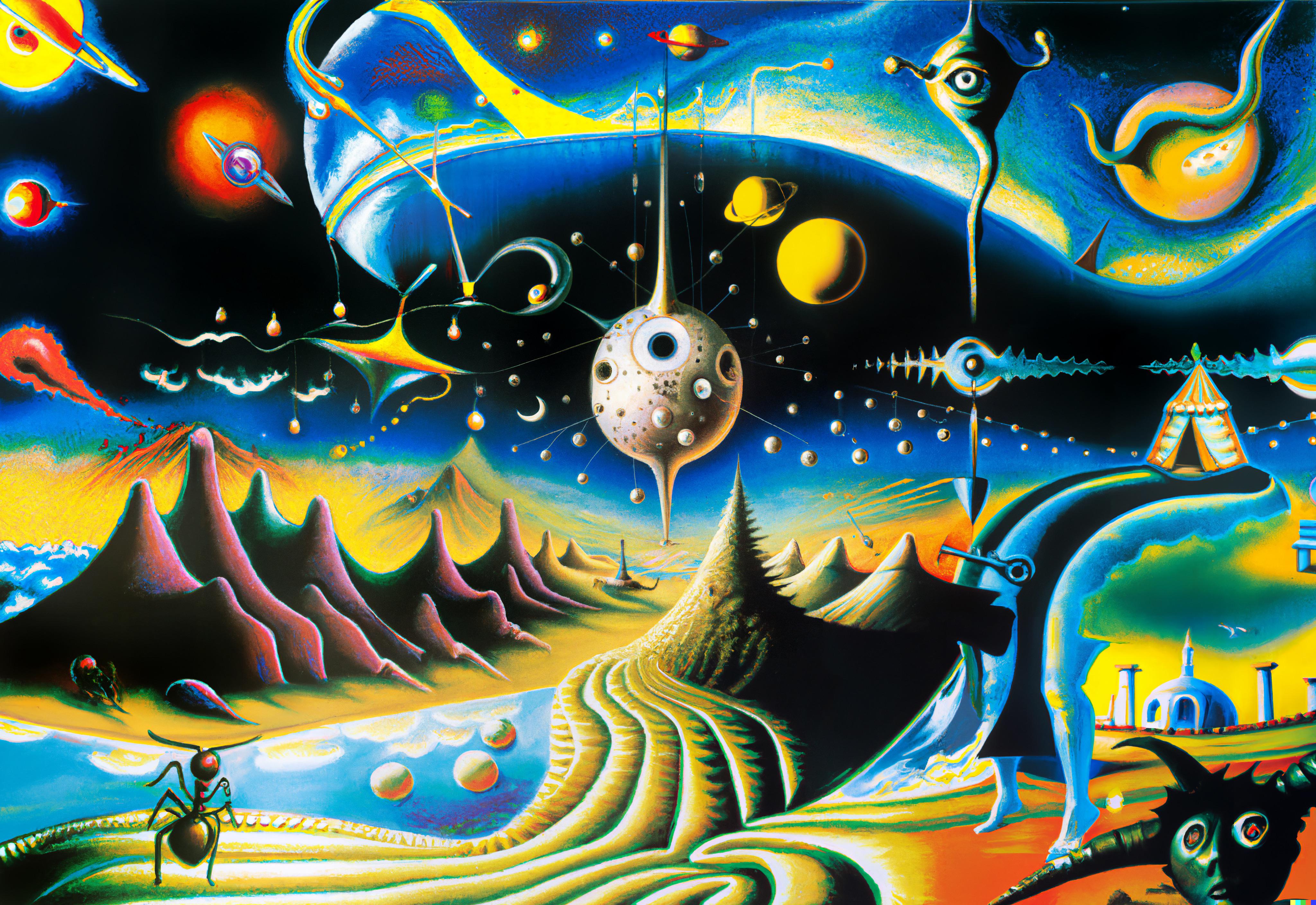 “A surrealist oil painting by Salvador Dali of outer space” Mural