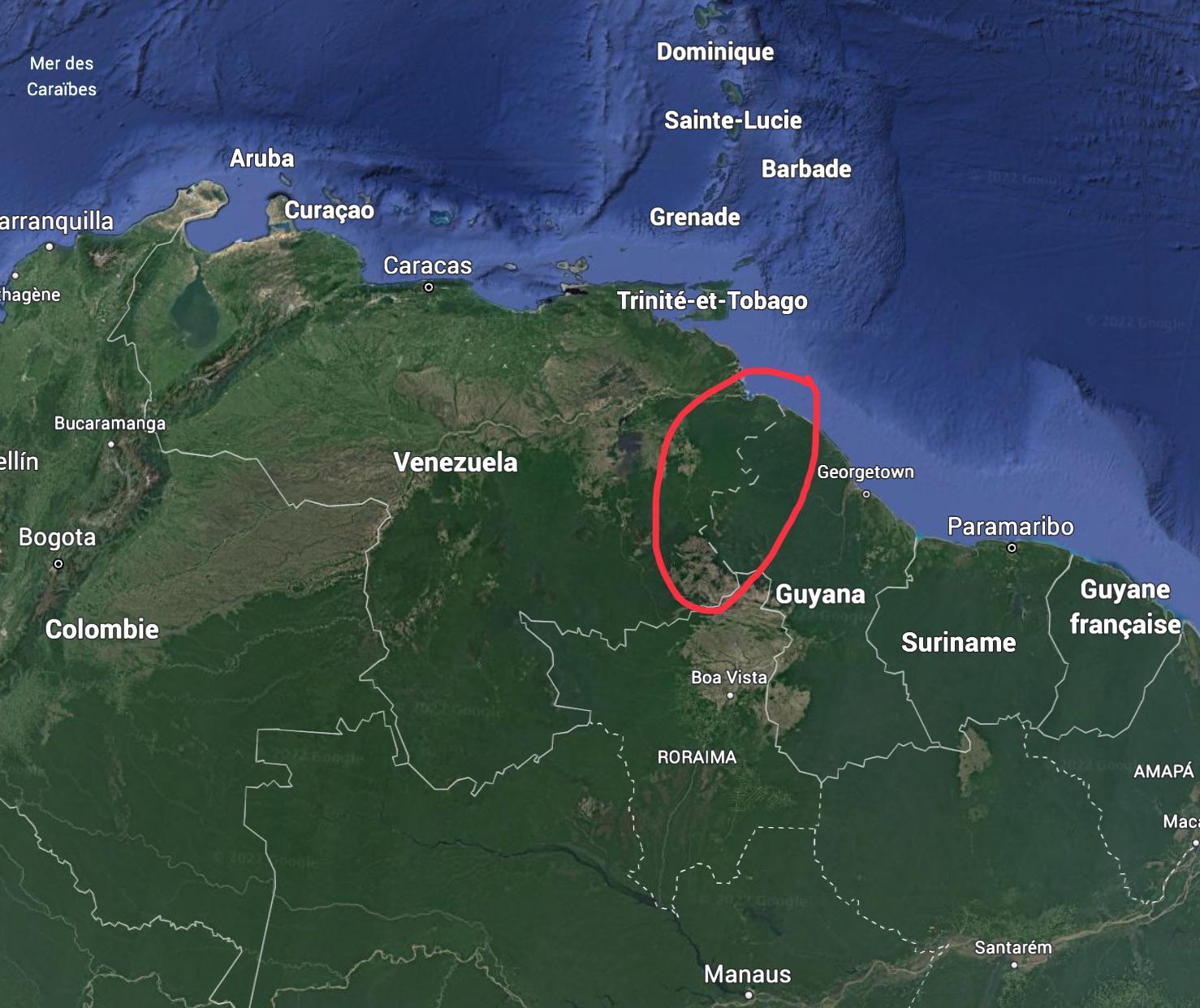 why is the VenezuelaGuyana border represented as disputed on