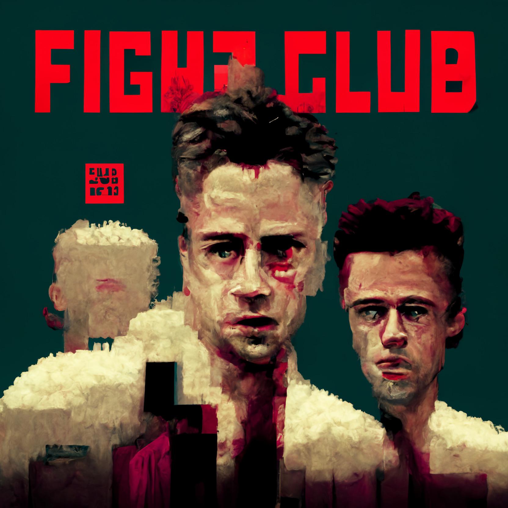 Fight club movie poster pixel art r/deepdream