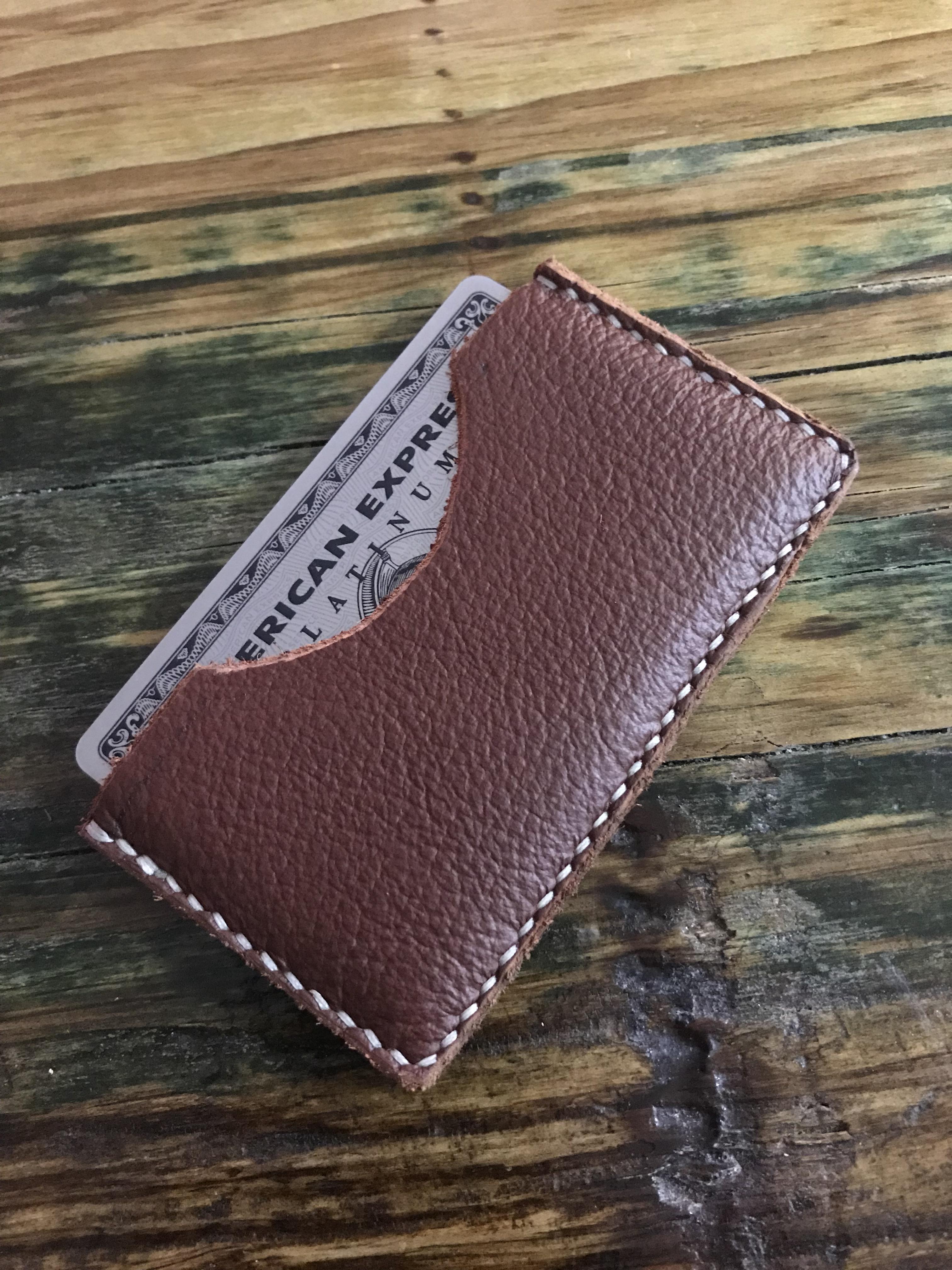 Made this out of leather I picked up at hobby lobby... maybe faux leather. r/Leathercraft