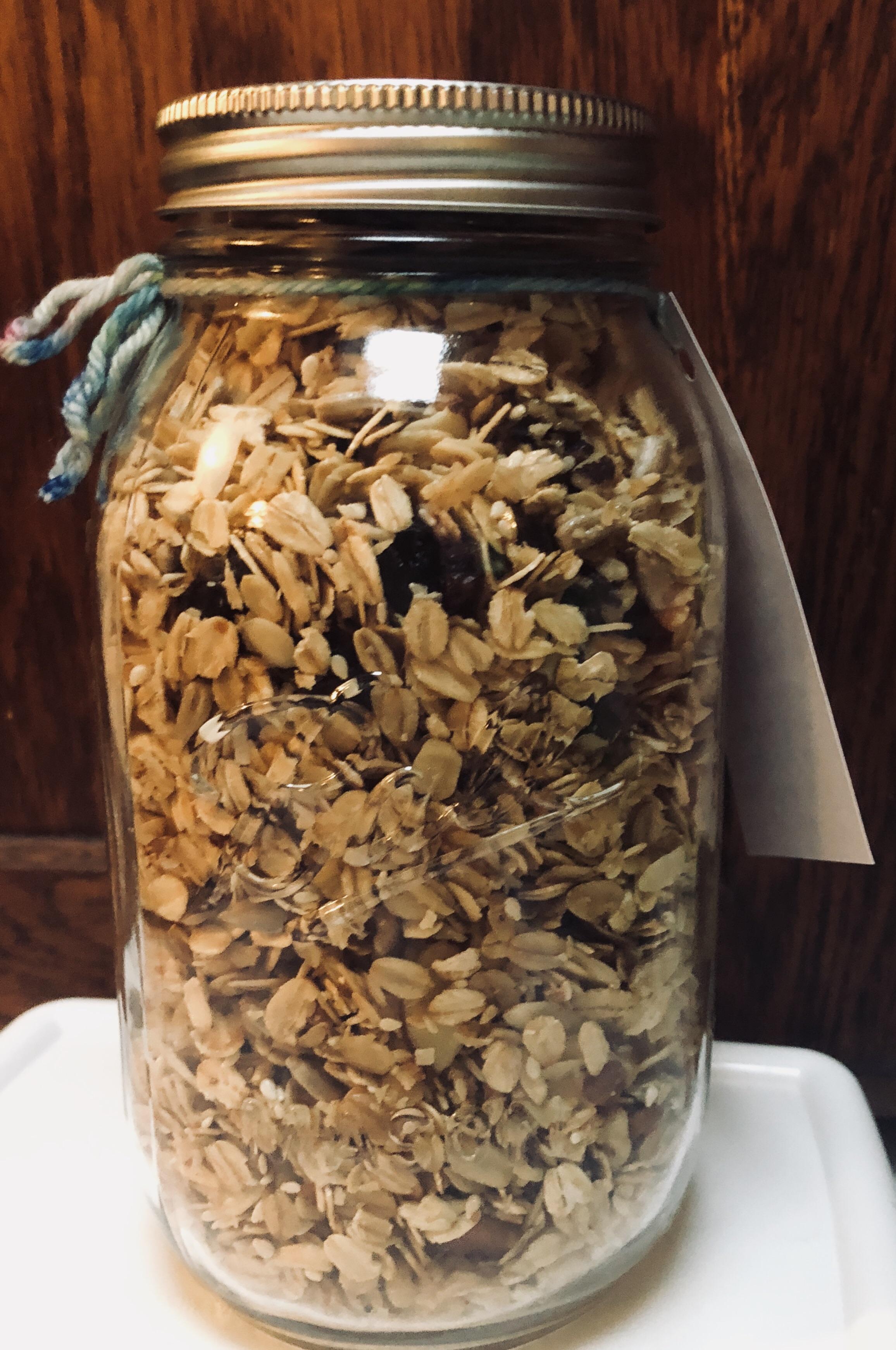 Reusable and returnable jar for granola. I make and sell granola at a