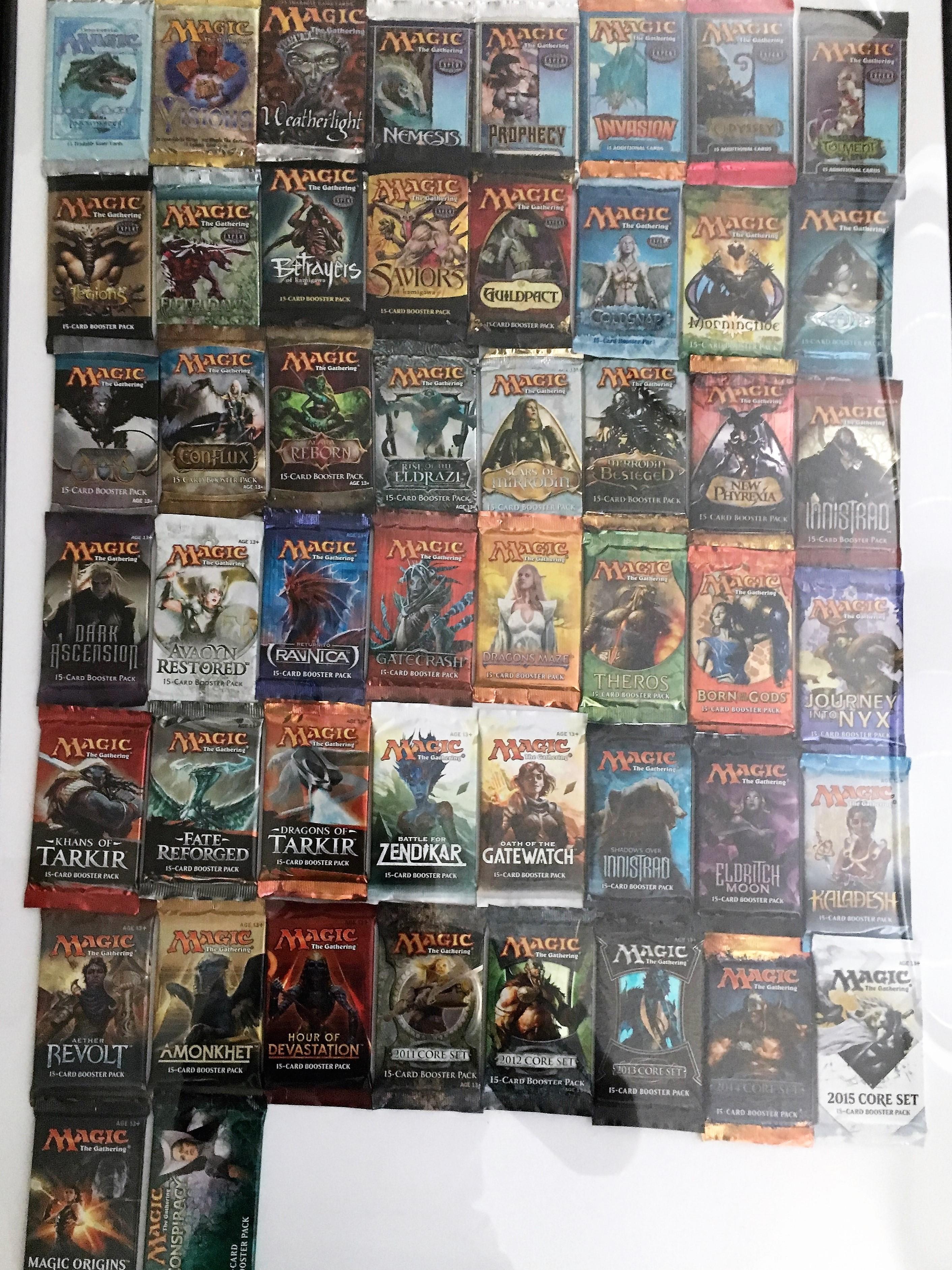 My MTG booster pack collection....so far. r/magicTCG
