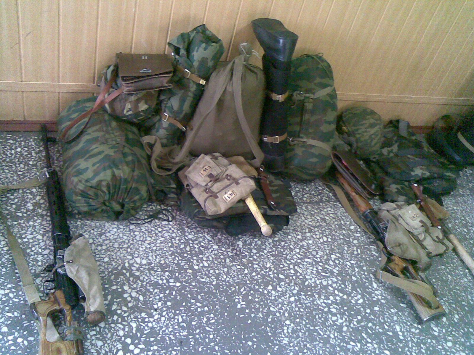 Army gear of snipers from my company during military service in the