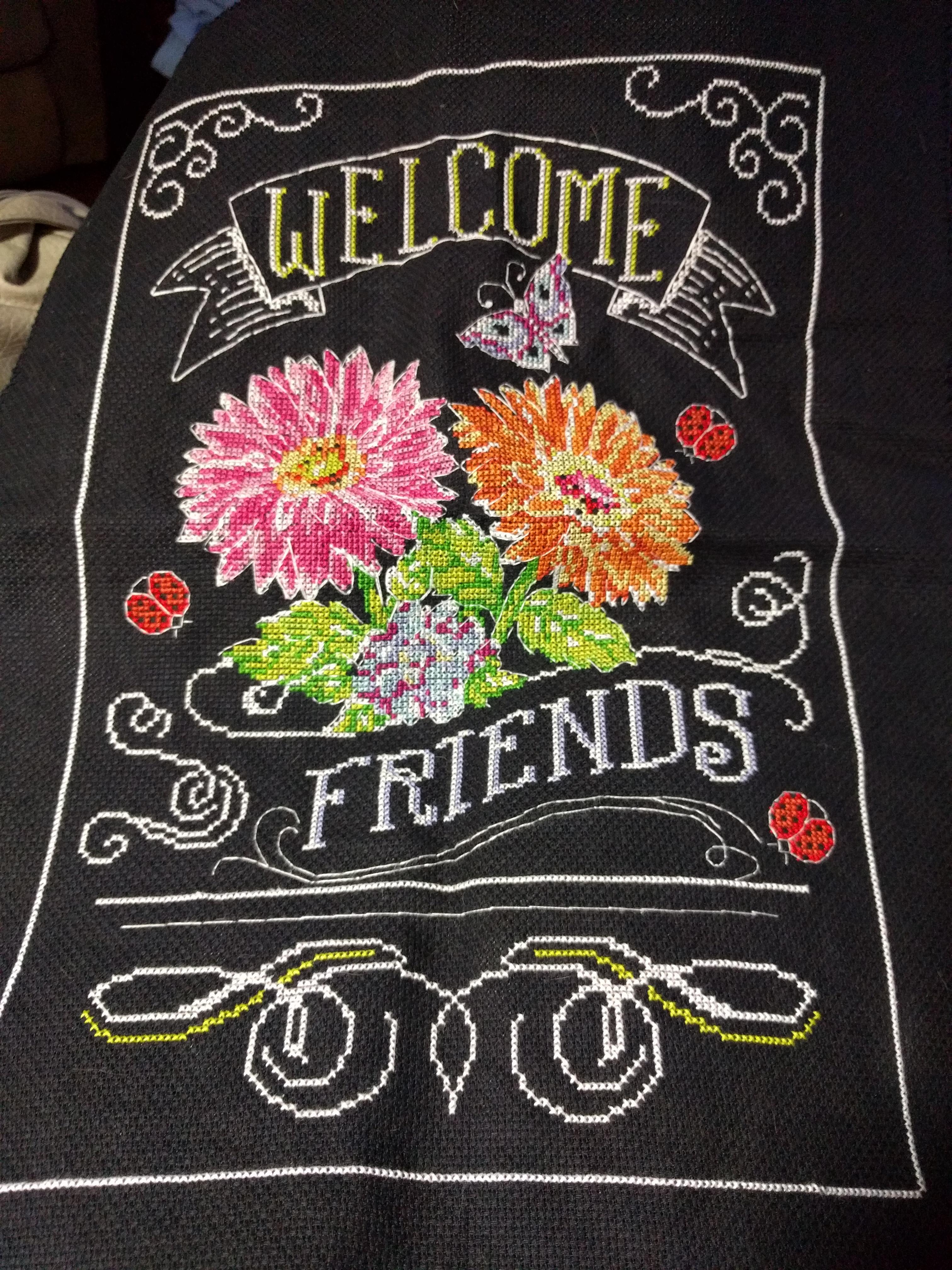 [FO] I love black fabrics for cross stitch work! r/CrossStitch