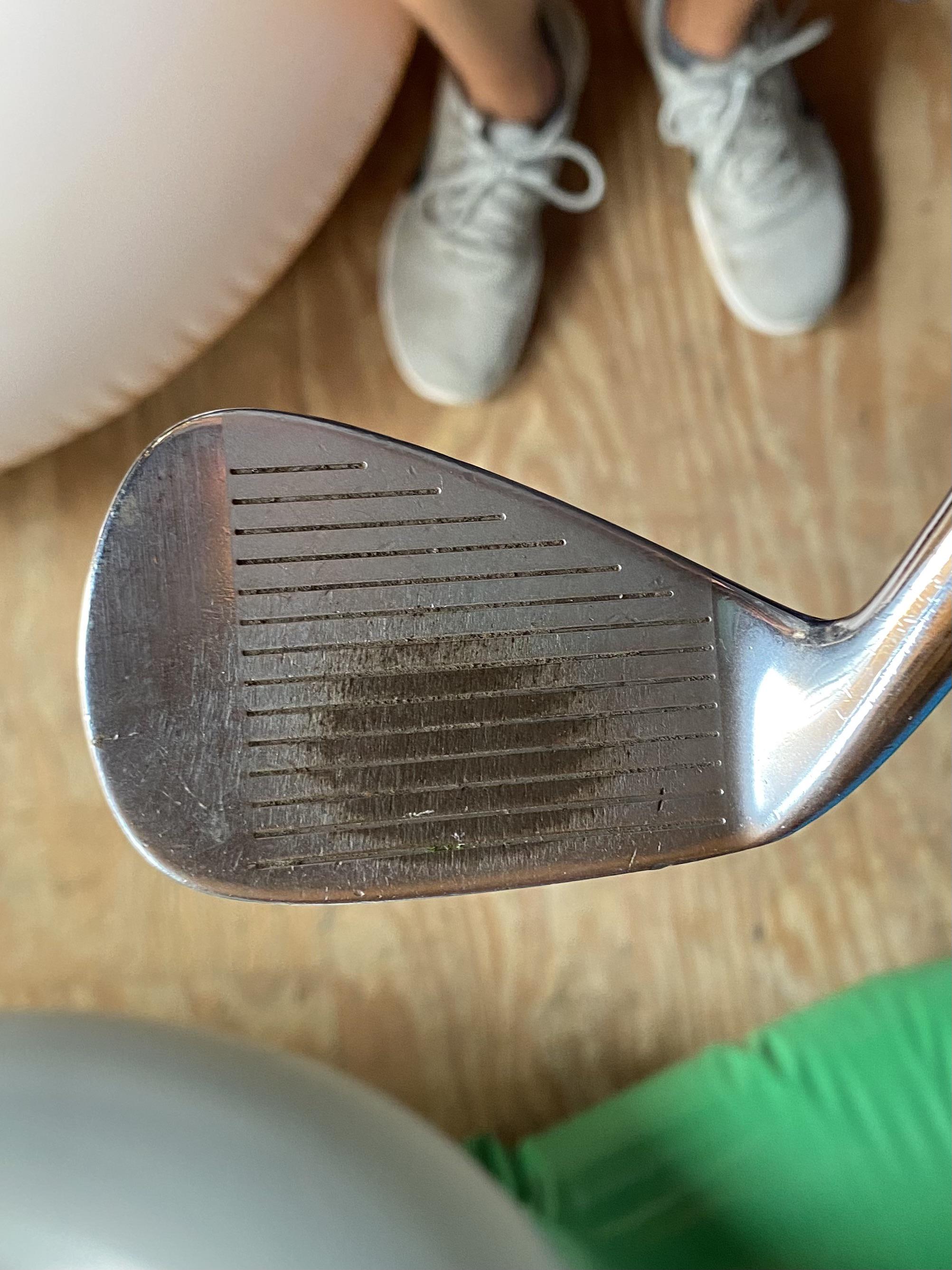 I got new irons today so here is the wear spot on one of my old irons