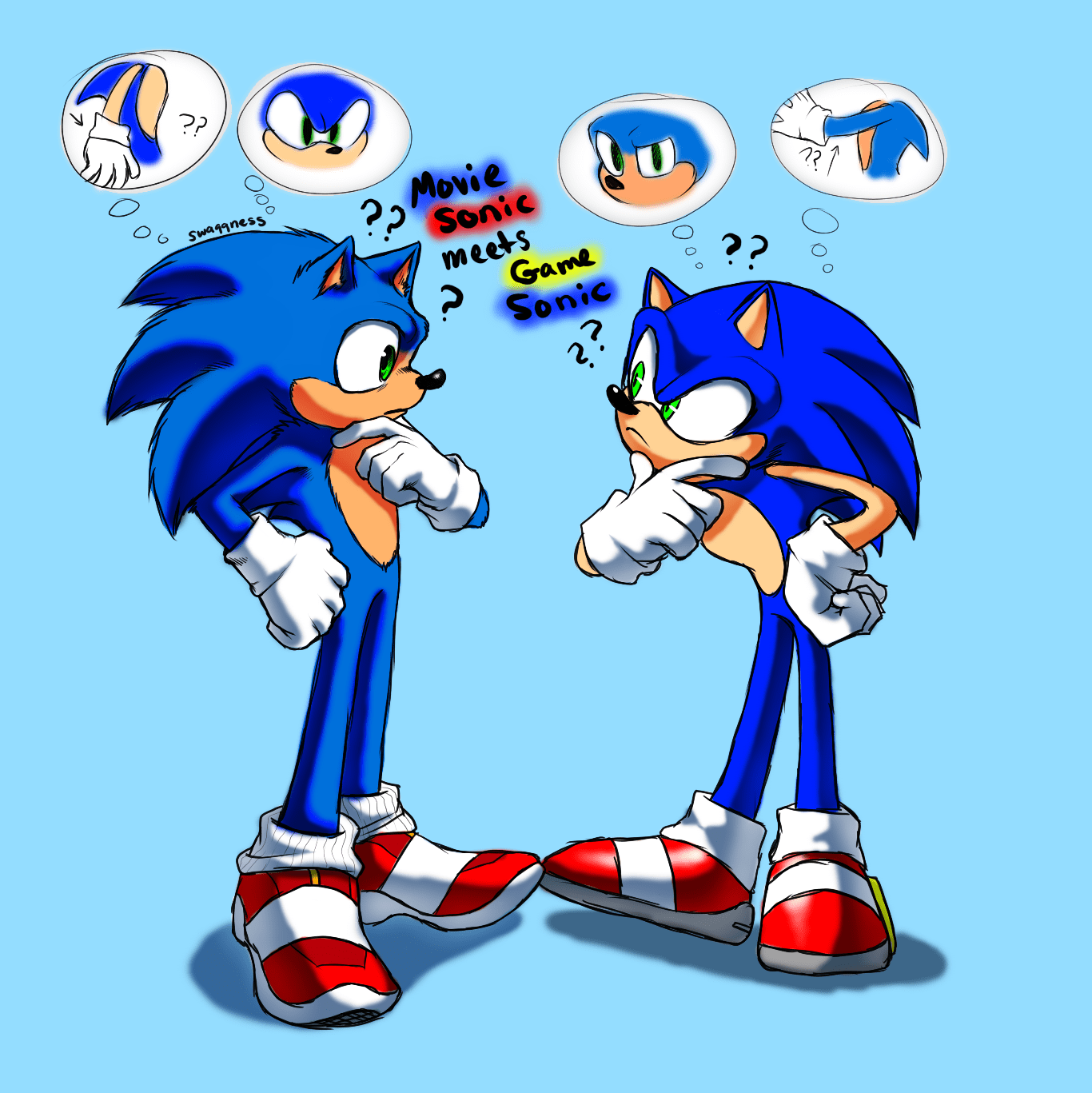 Movie Sonic meets Cartoon/Game Sonic SonicTheMovie