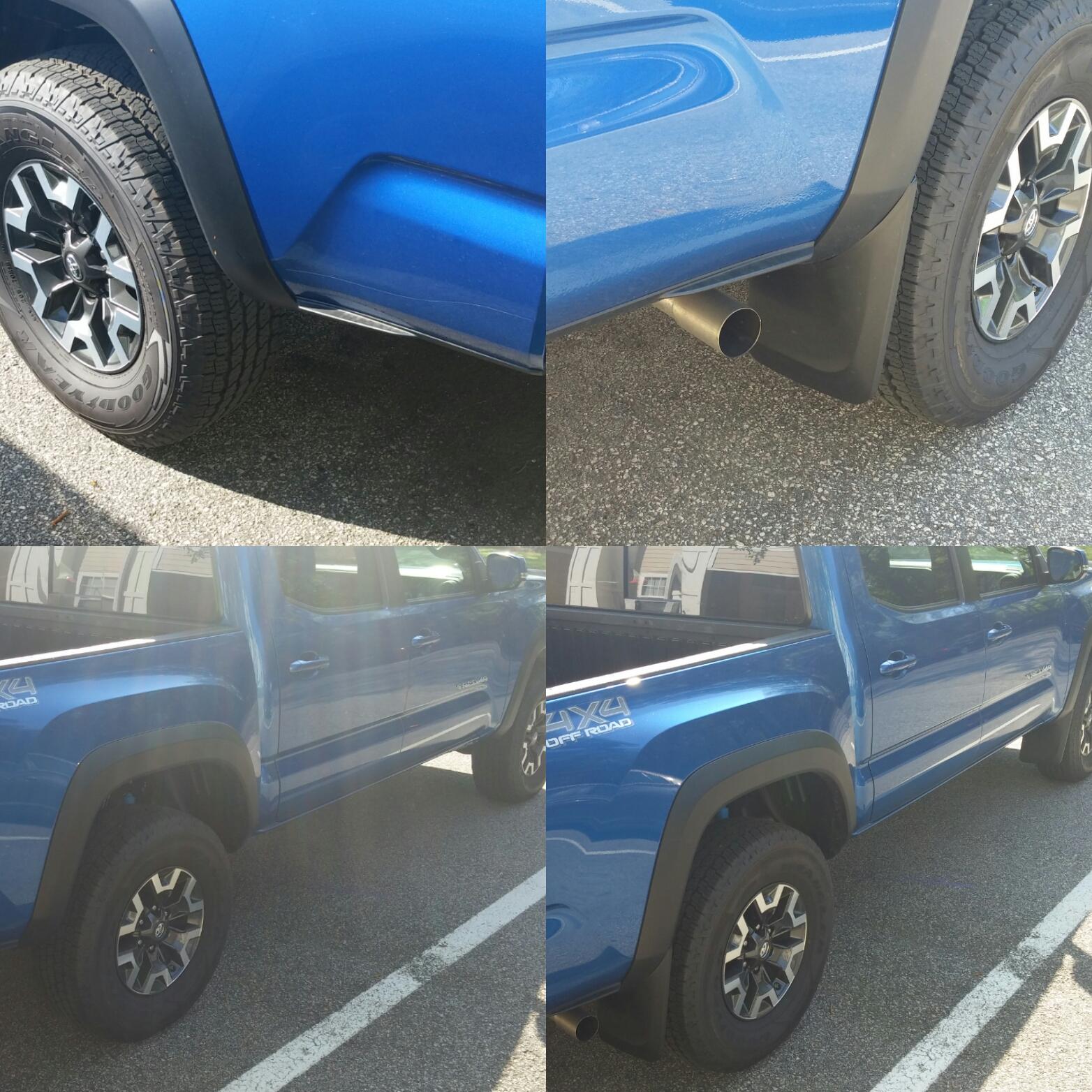 Mud flaps installed. Gotta protect the beautiful paint job. r